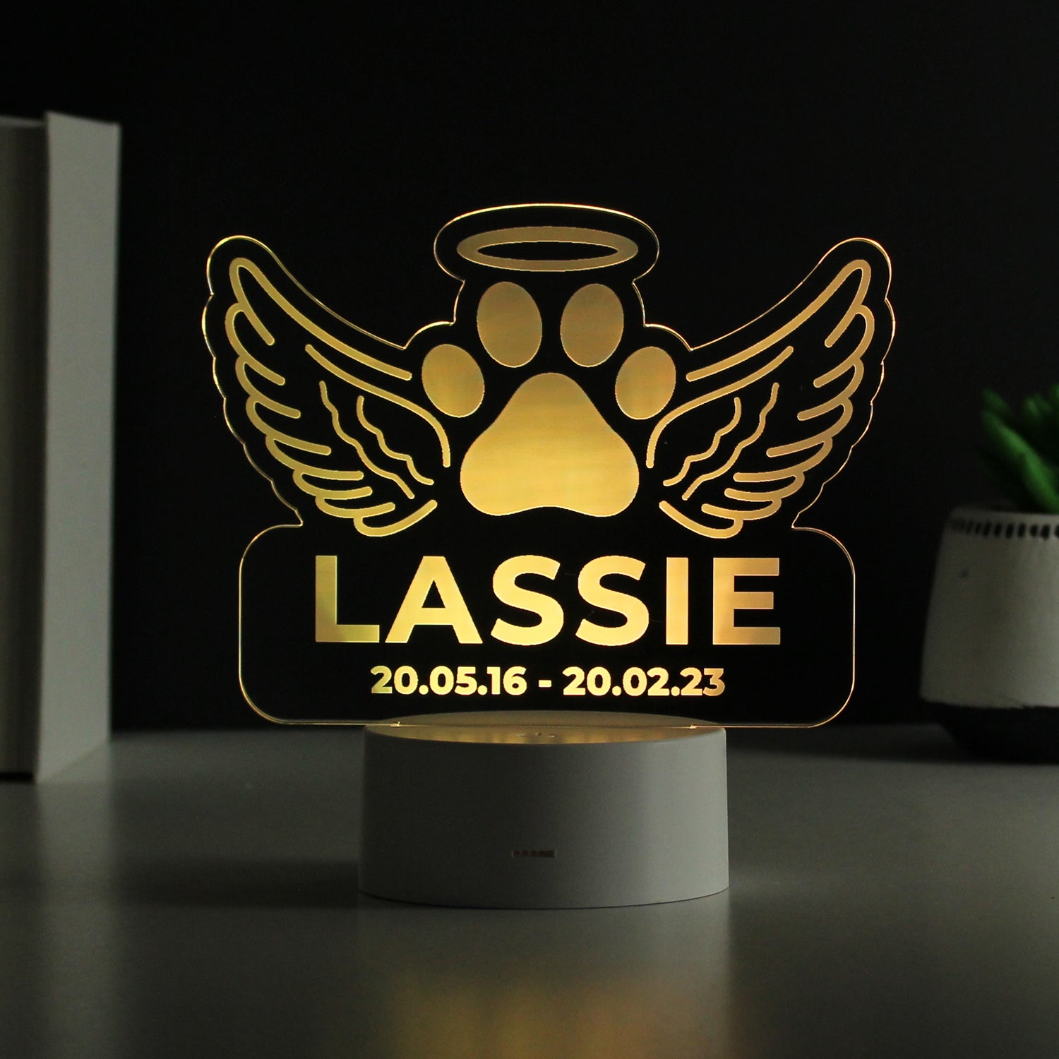 Personalised Pet Memorial Colour Changing LED Light - gift & personalise