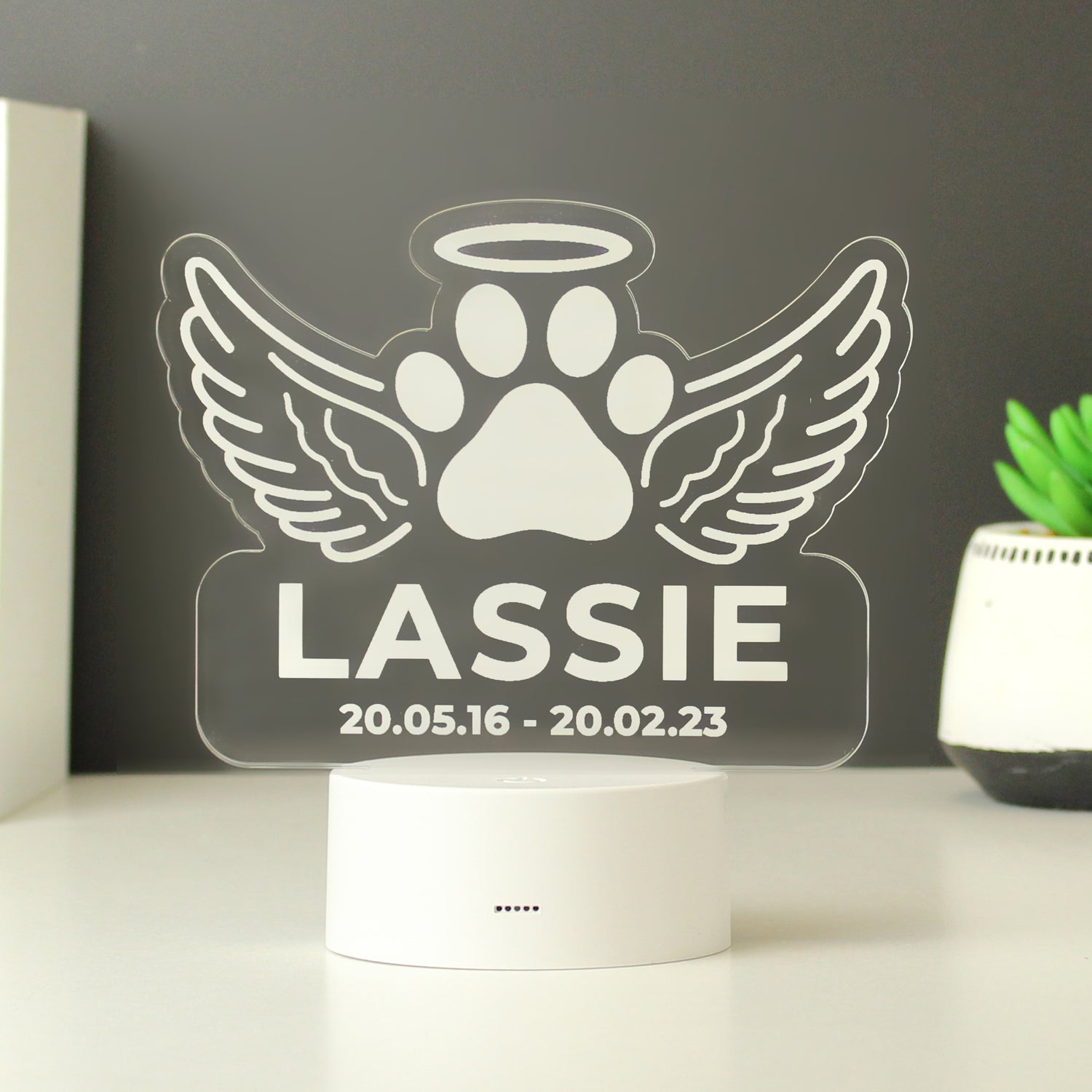 Personalised Pet Memorial Colour Changing LED Light - gift & personalise