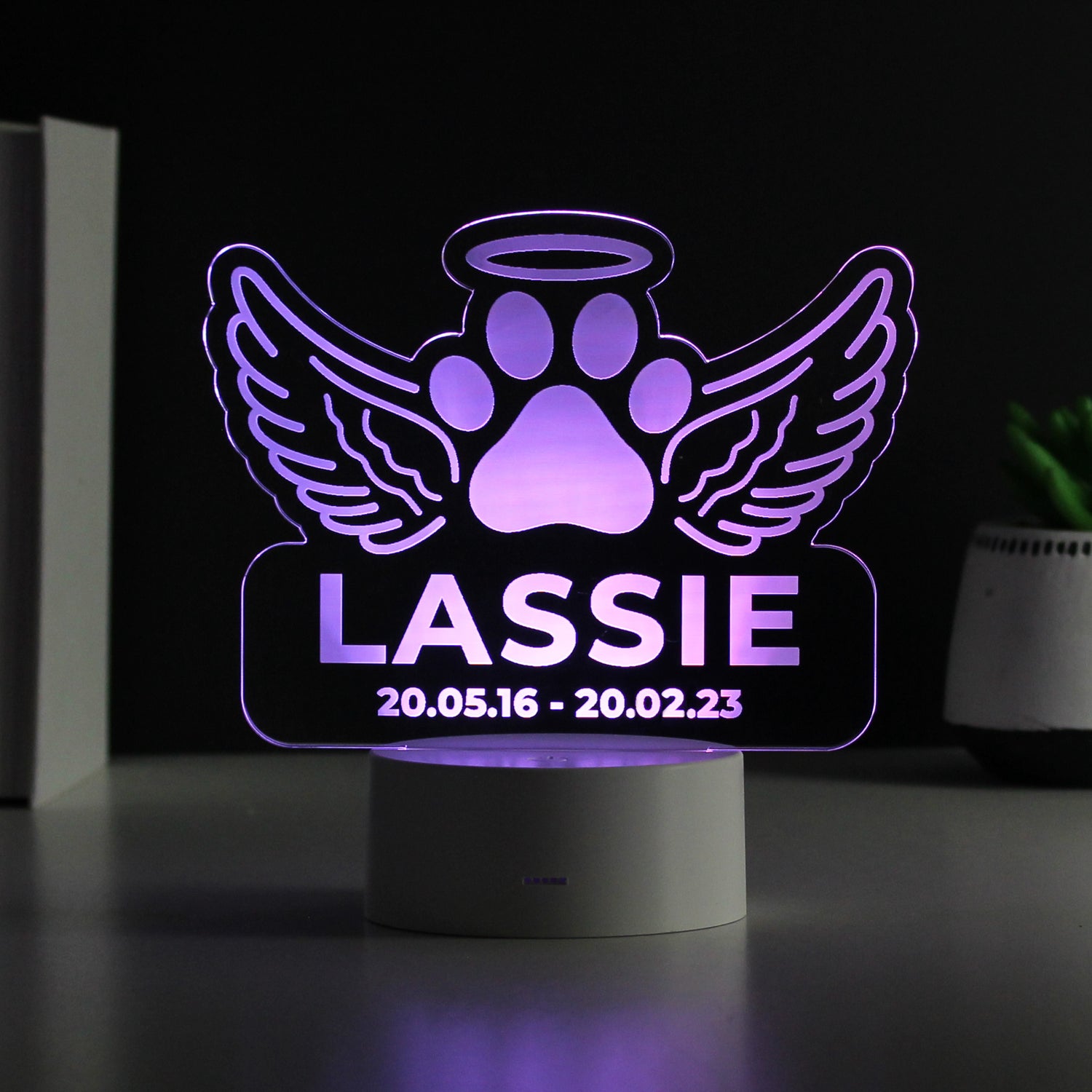 Personalised Pet Memorial Colour Changing LED Light - gift & personalise