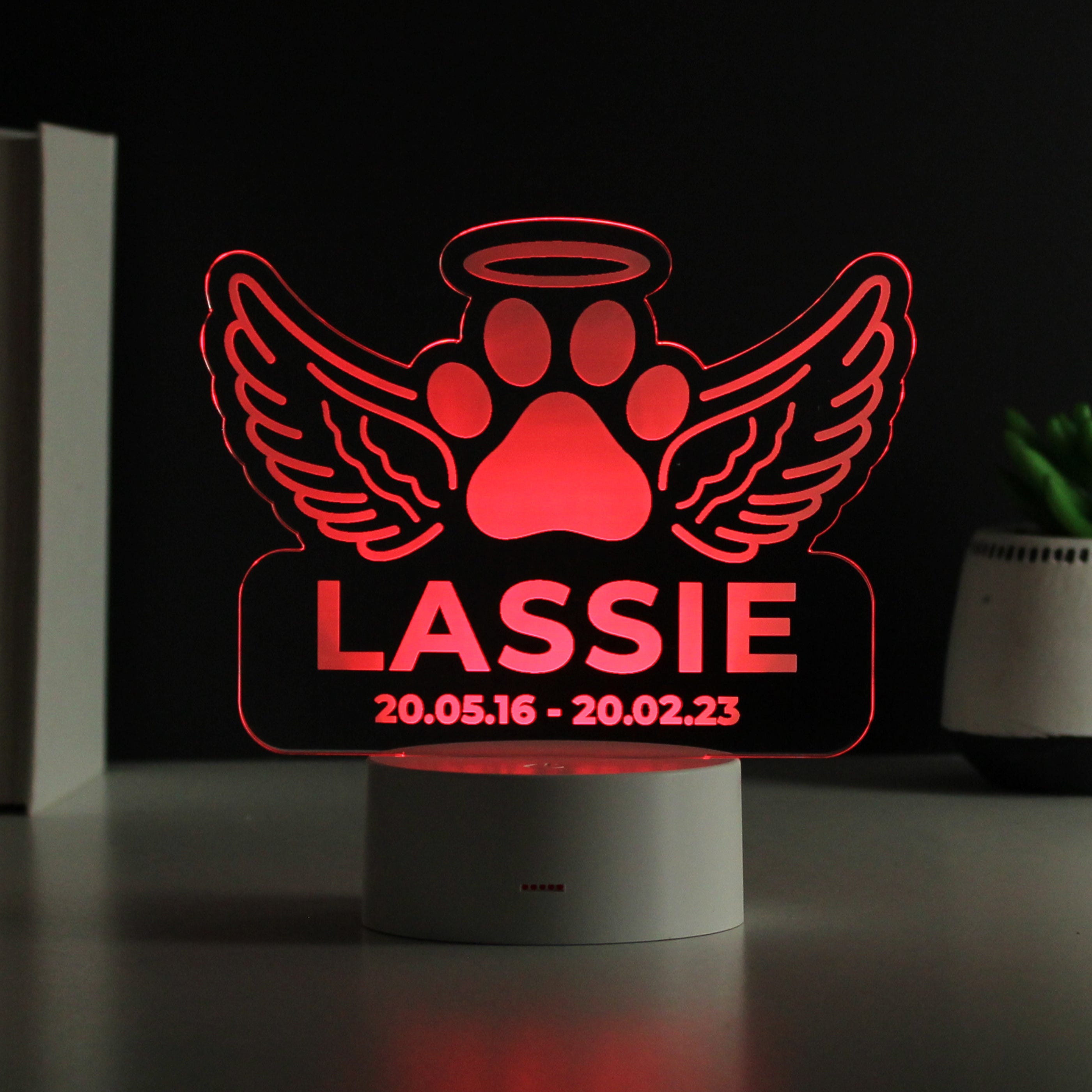 Personalised Pet Memorial Colour Changing LED Light - gift & personalise