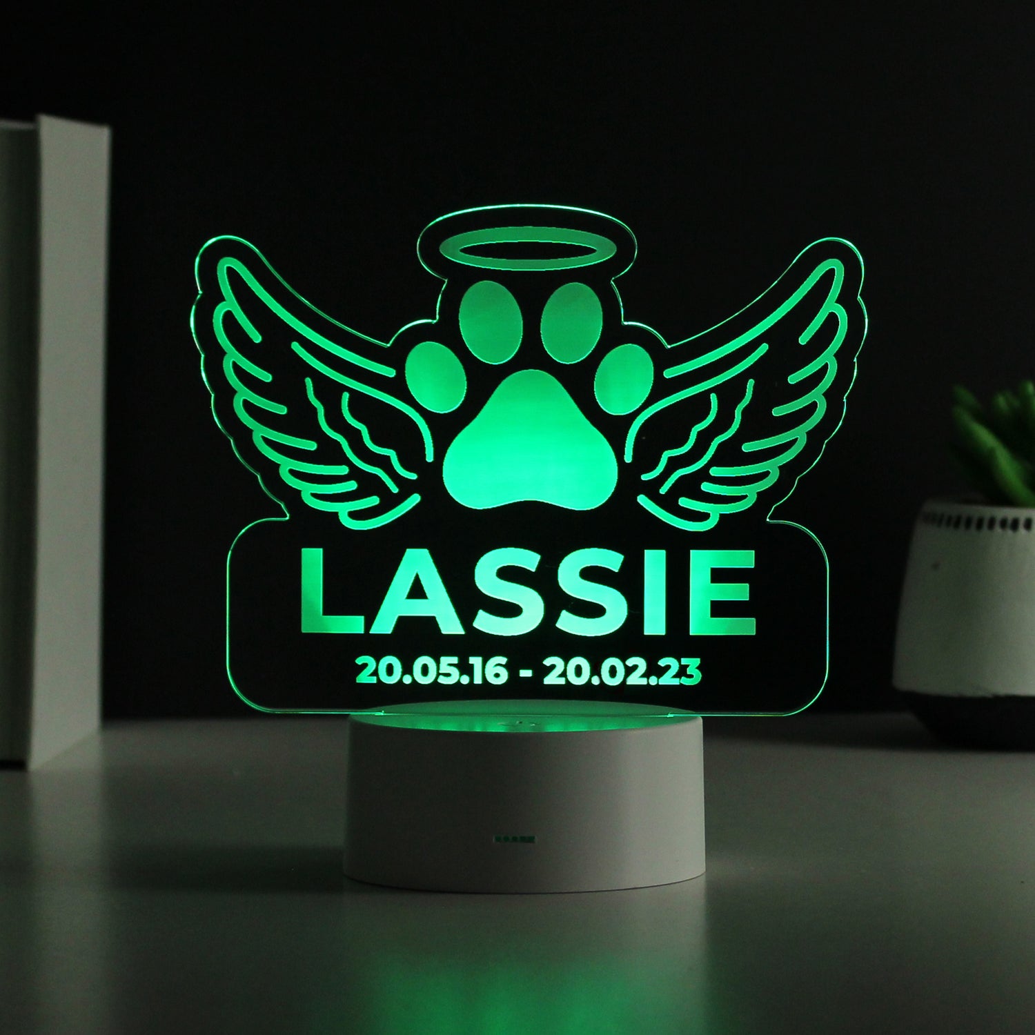 Personalised Pet Memorial Colour Changing LED Light - gift & personalise