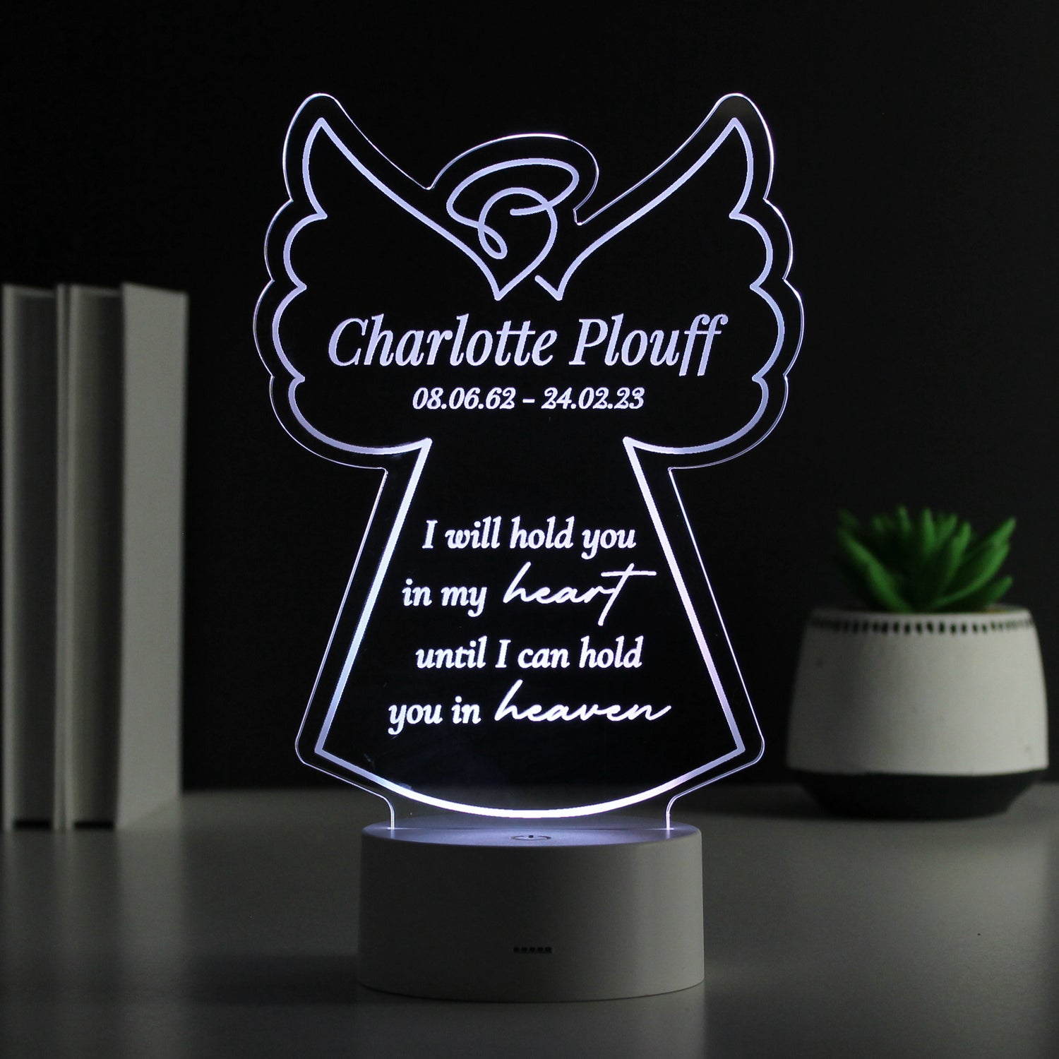 Personalised Angel Memorial Verse Colour Changing LED Light - gift & personalise