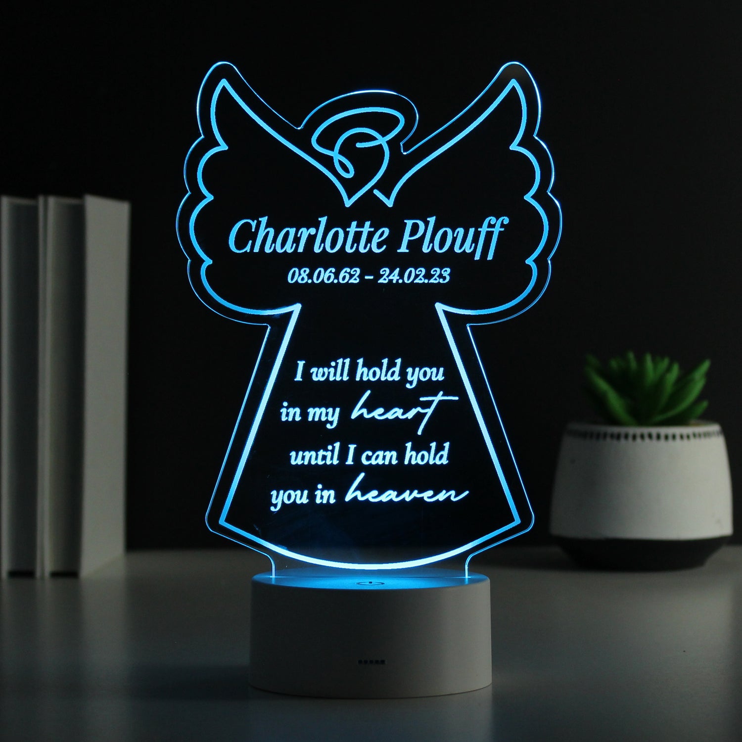 Personalised Angel Memorial Verse Colour Changing LED Light - gift & personalise