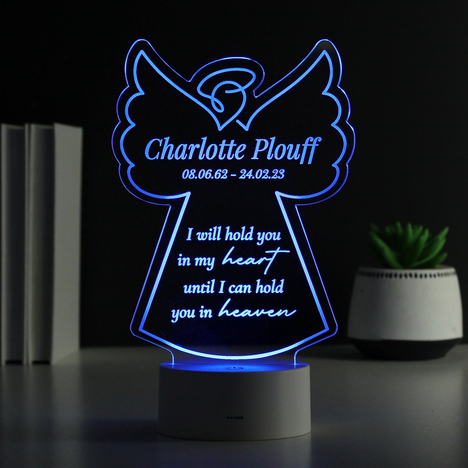 Personalised Angel Memorial Verse Colour Changing LED Light - gift & personalise