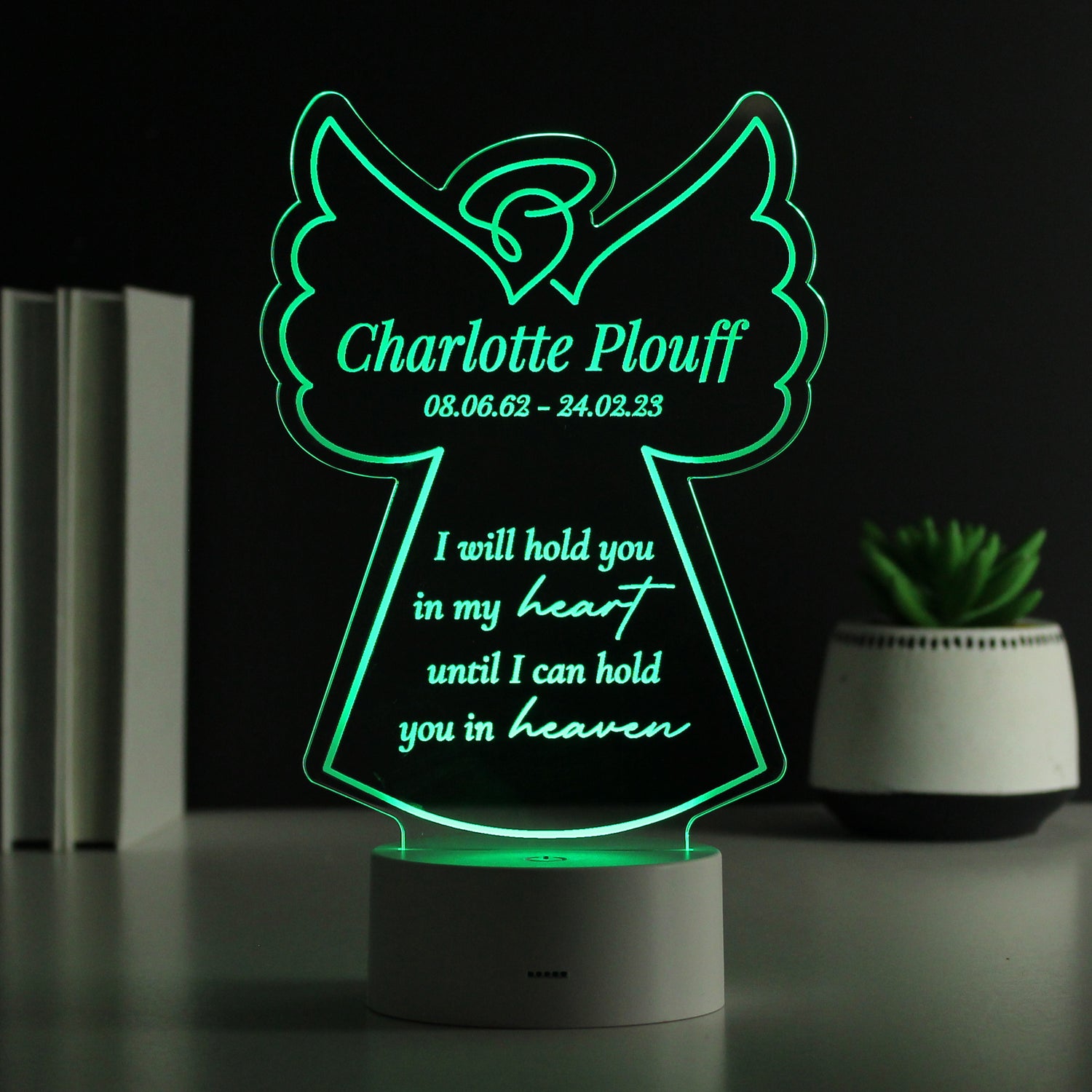 Personalised Angel Memorial Verse Colour Changing LED Light - gift & personalise