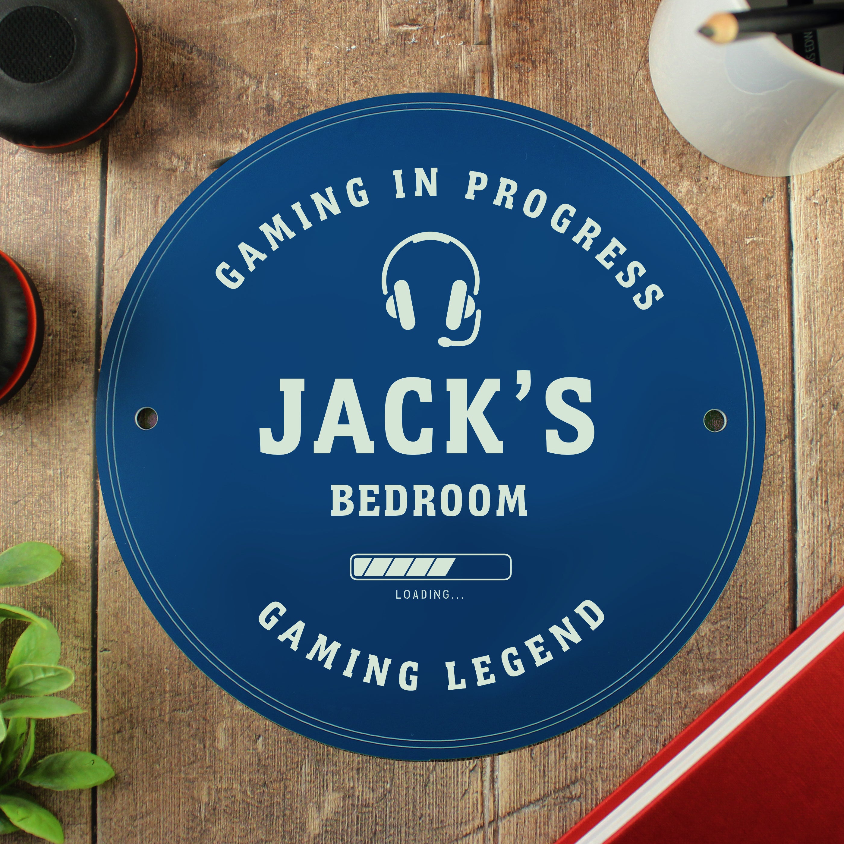 Personalised Gaming Blue Plaque - gift & personalise