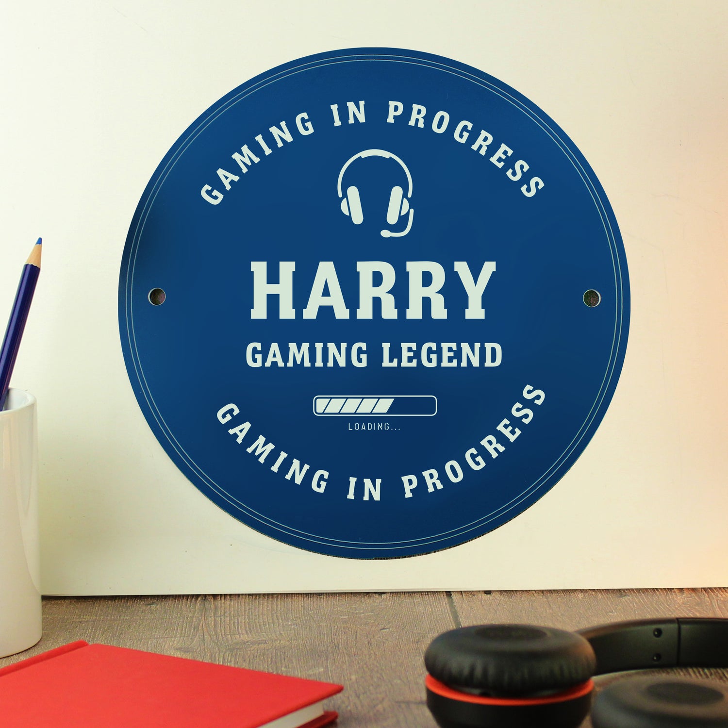 Personalised Gaming Blue Plaque - gift & personalise