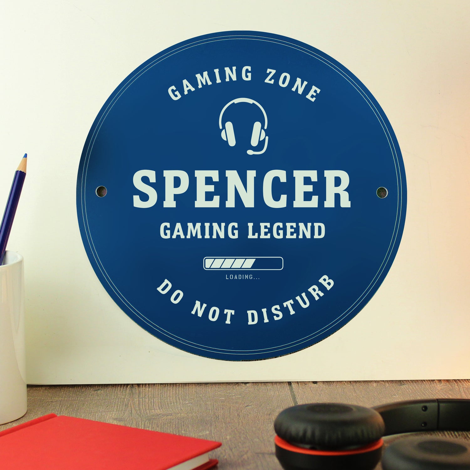 Personalised Gaming Blue Plaque - gift & personalise