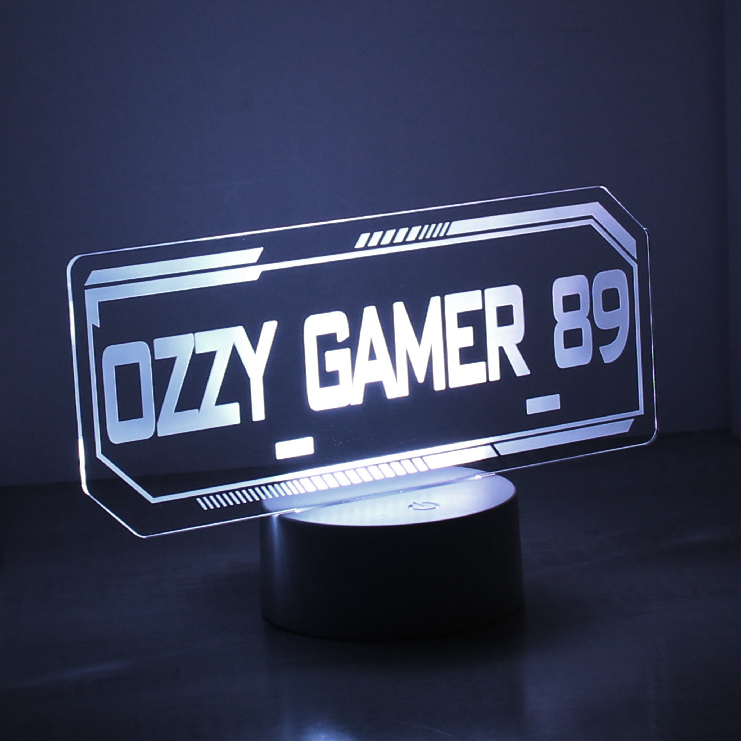 Personalised Gamer Tag LED Colour Changing Night Light - gift & personalise