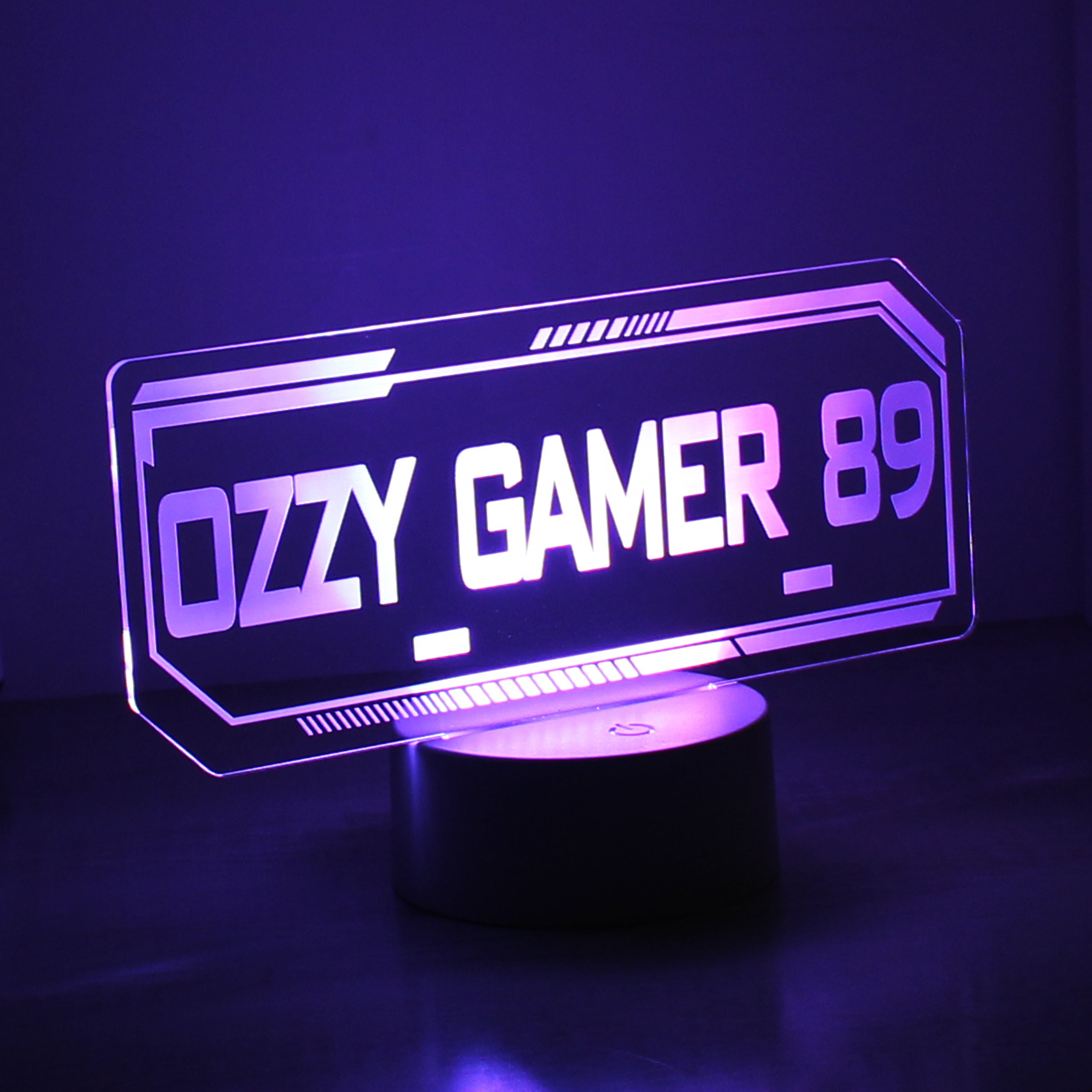 Personalised Gamer Tag LED Colour Changing Night Light - gift & personalise