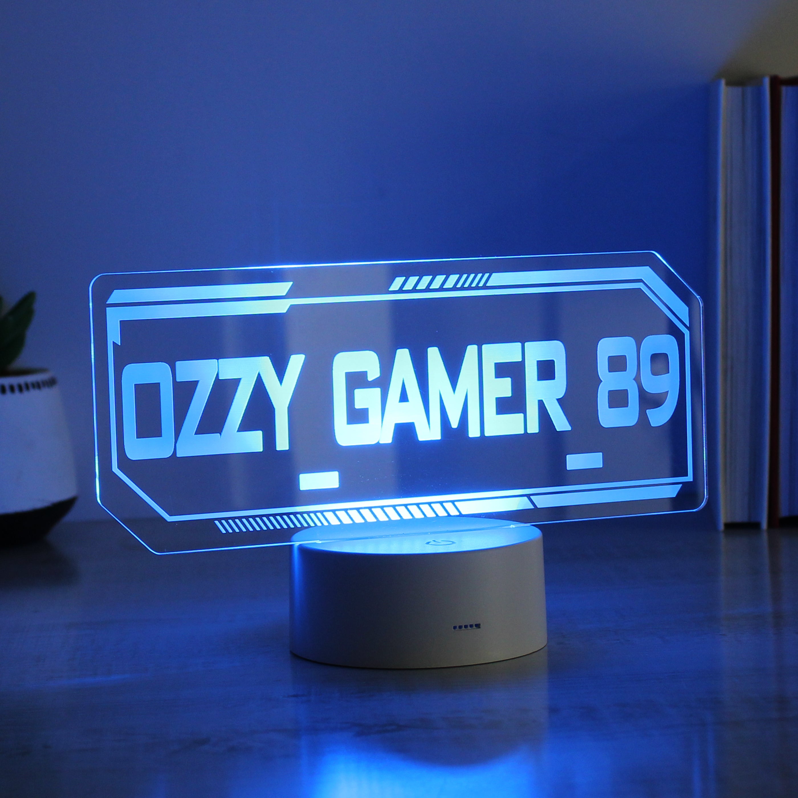 Personalised Gamer Tag LED Colour Changing Night Light - gift & personalise