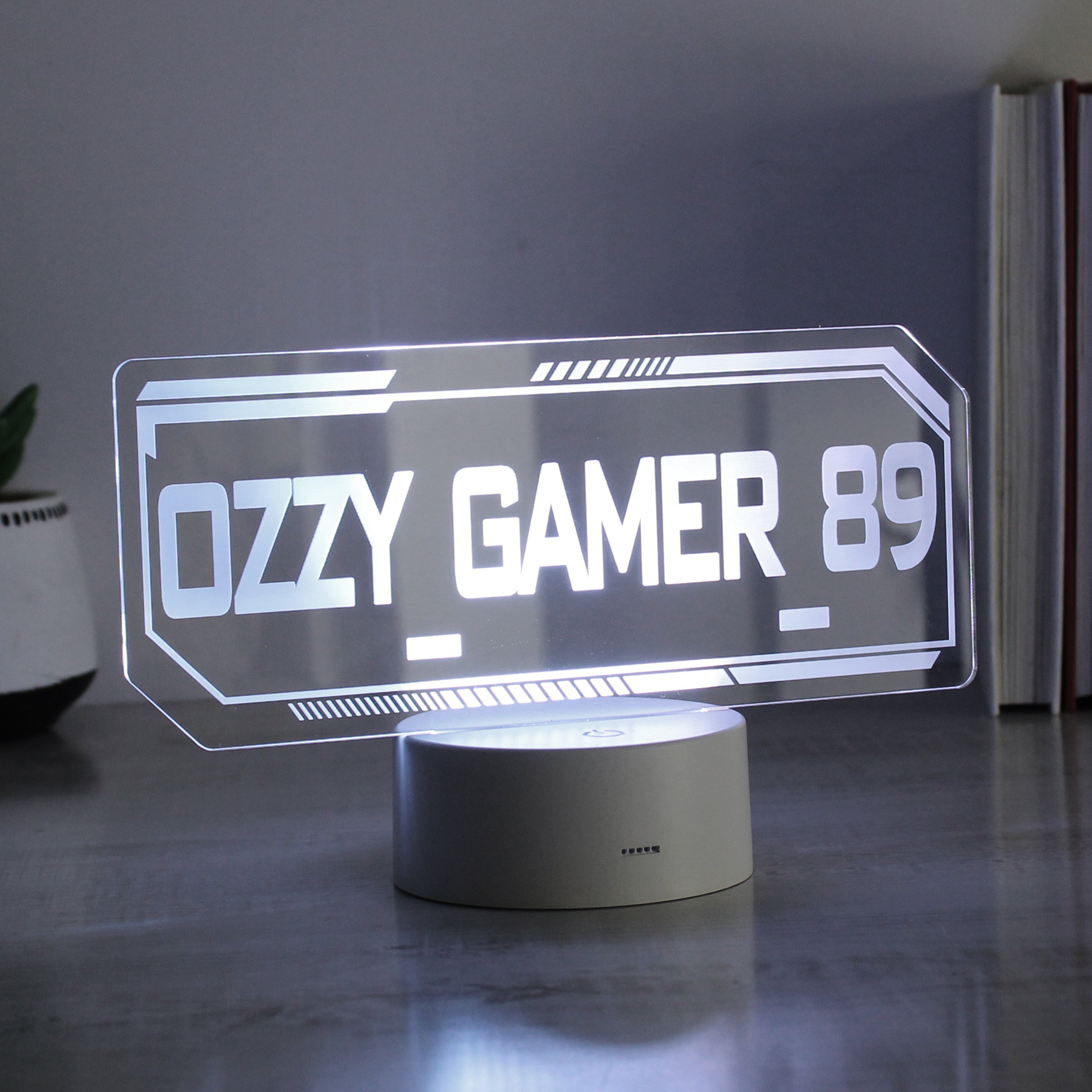 Personalised Gamer Tag LED Colour Changing Night Light - gift & personalise