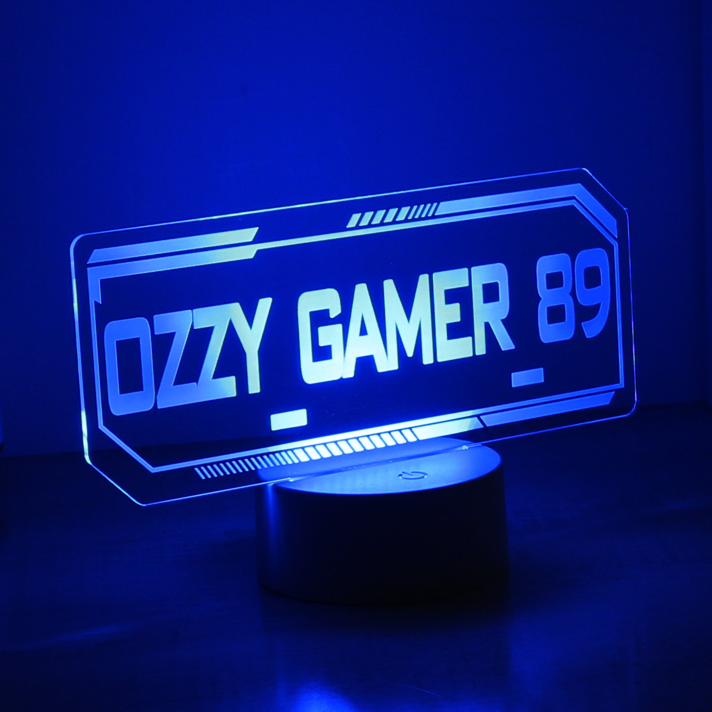 Personalised Gamer Tag LED Colour Changing Night Light - gift & personalise