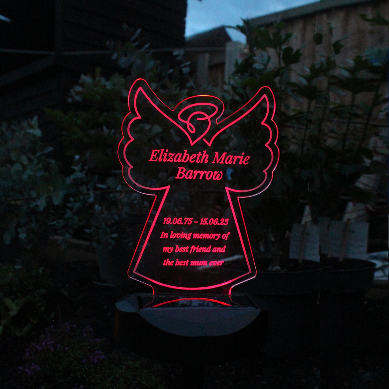 Personalised Angel Memorial Outdoor Solar Light - gift & personalise