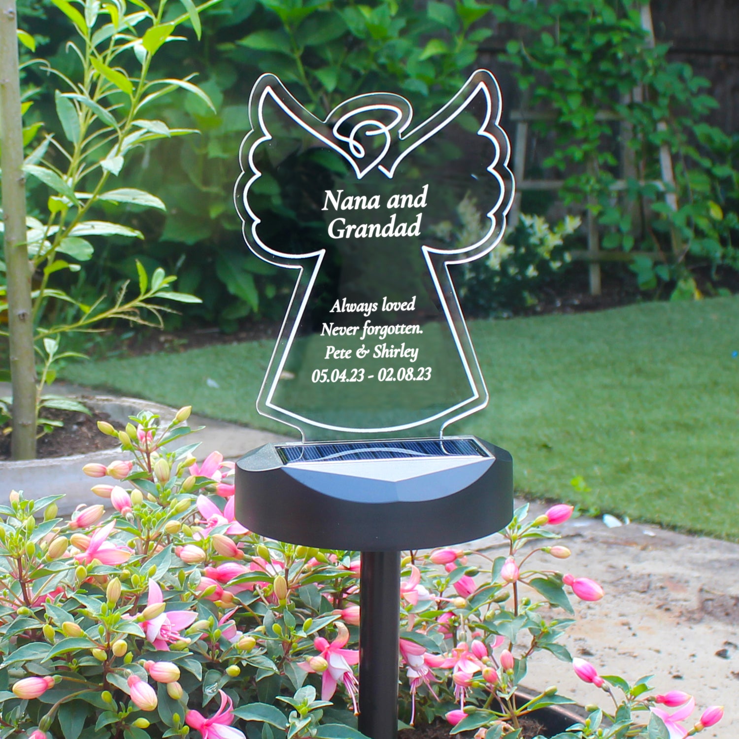 Personalised Angel Memorial Outdoor Solar Light - gift & personalise