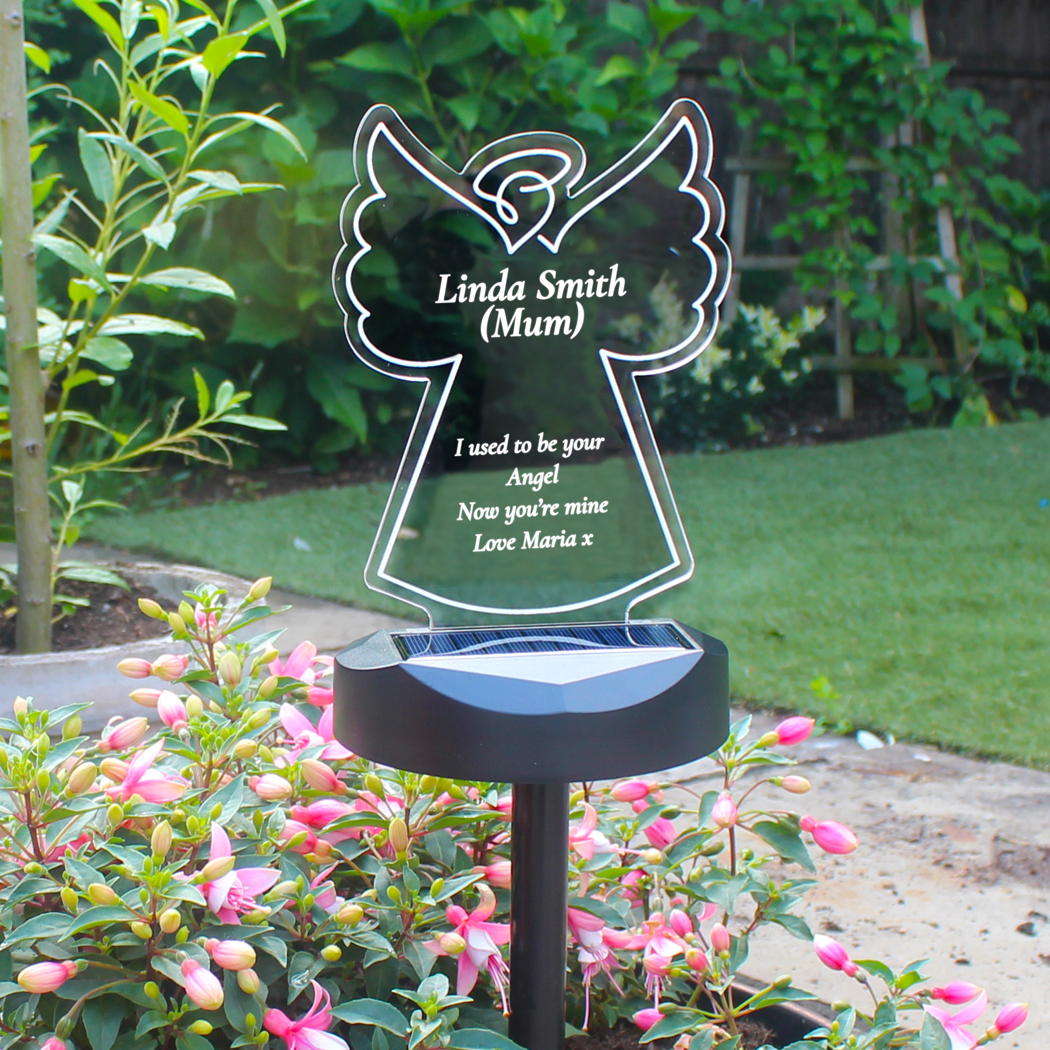 Personalised Angel Memorial Outdoor Solar Light - gift & personalise