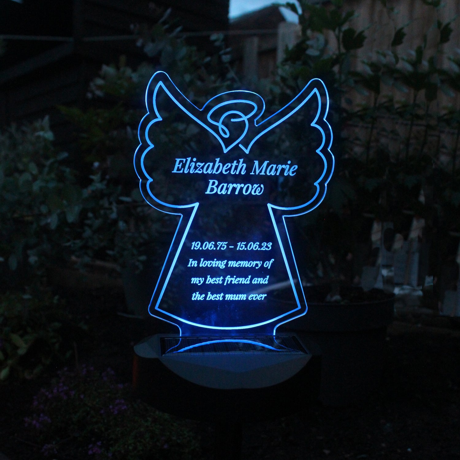 Personalised Angel Memorial Outdoor Solar Light - gift & personalise