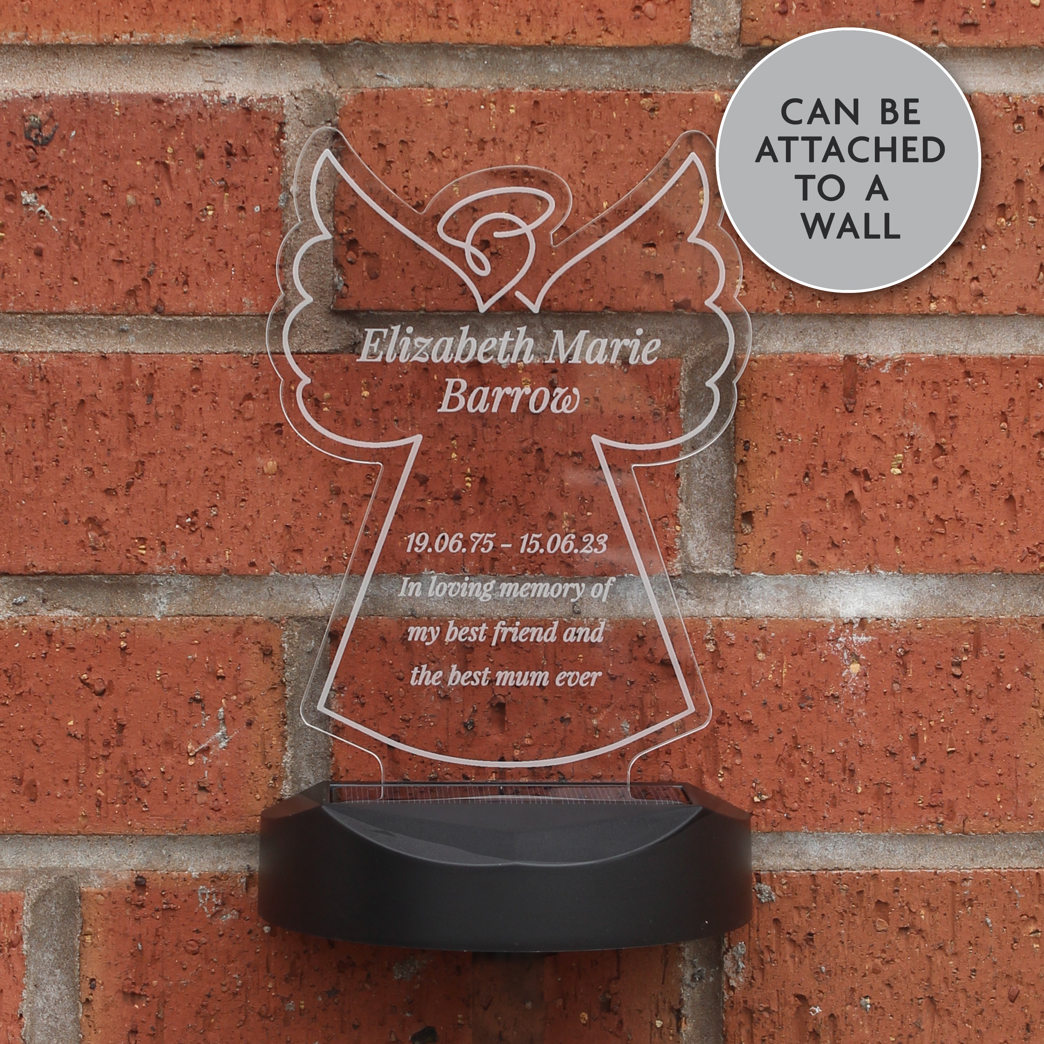 Personalised Angel Memorial Outdoor Solar Light - gift & personalise