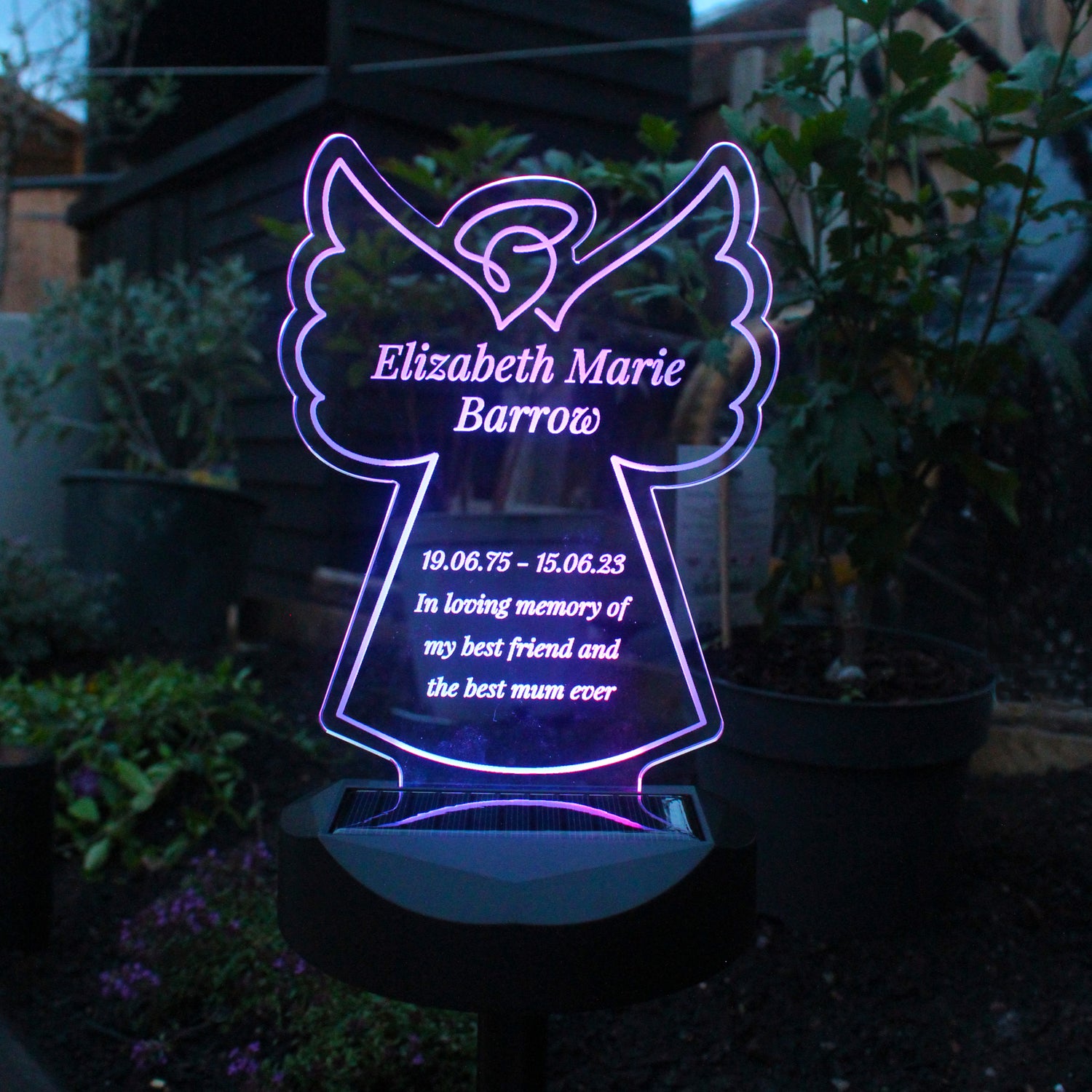 Personalised Angel Memorial Outdoor Solar Light - gift & personalise