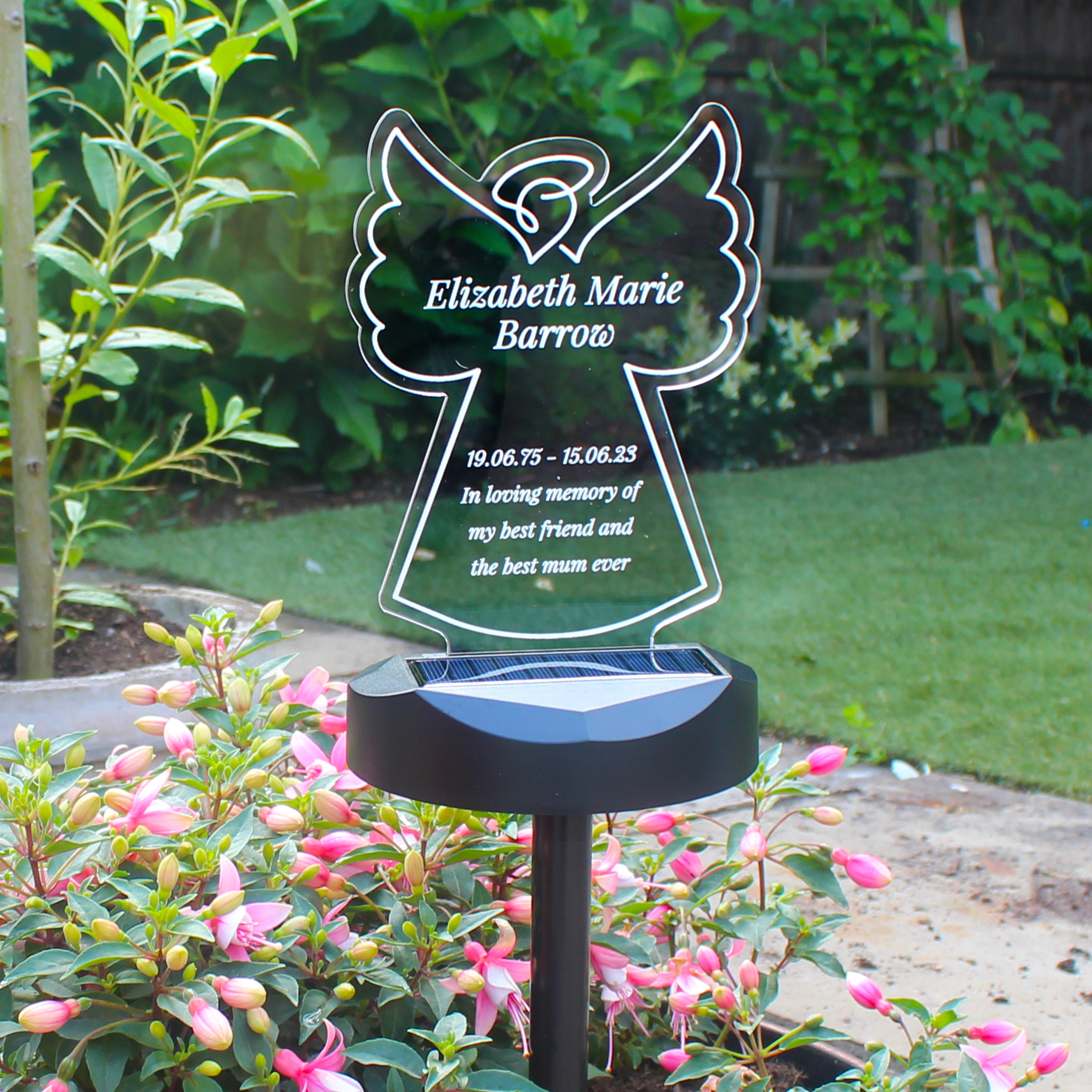 Personalised Angel Memorial Outdoor Solar Light - gift & personalise