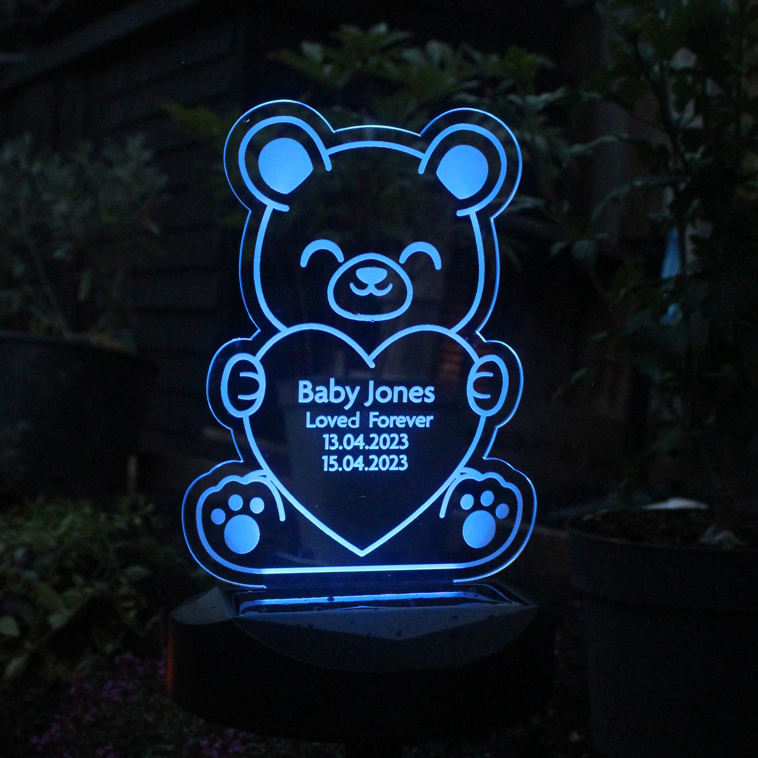 Personalised Bear Memorial Outdoor Solar Light - gift & personalise