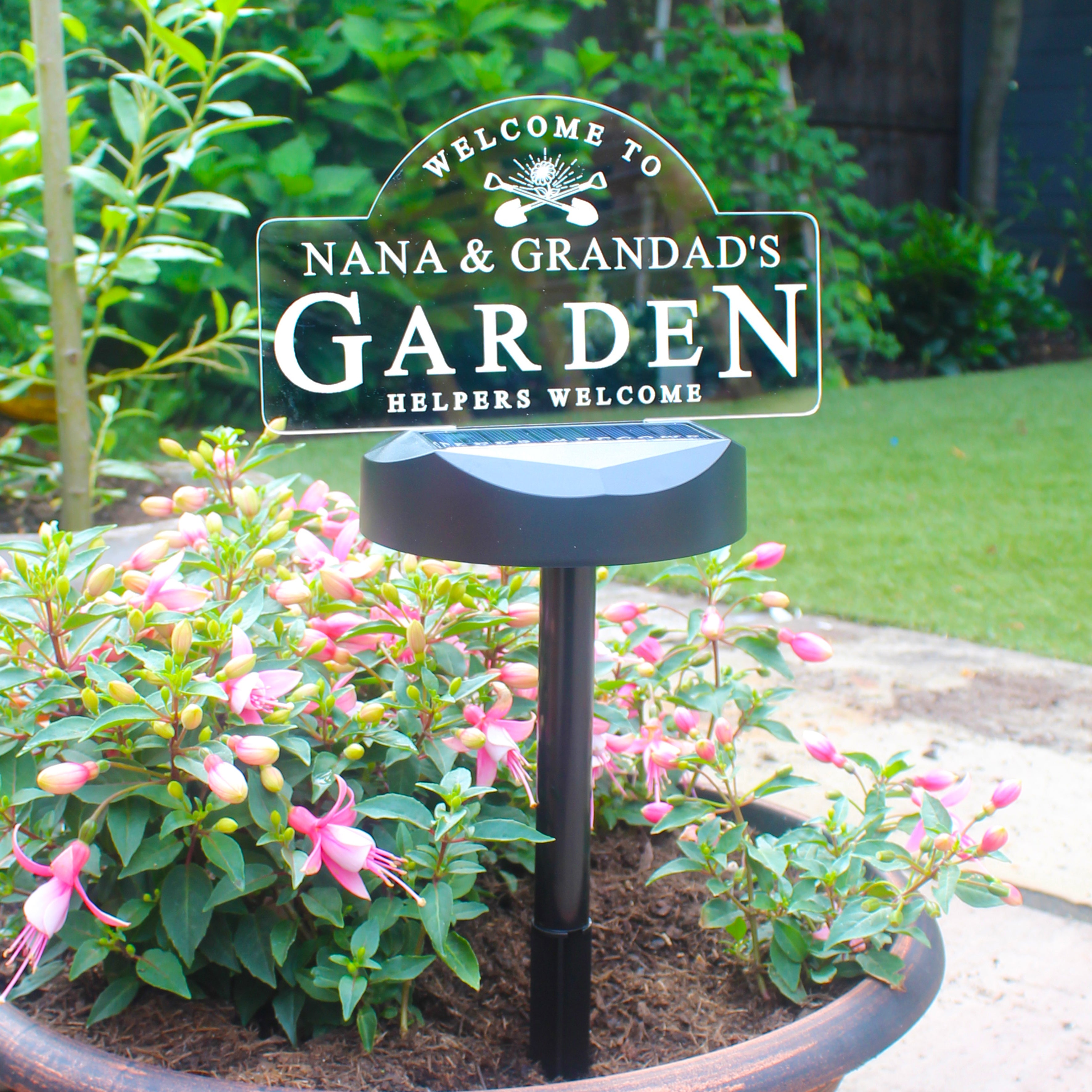 Personalised Garden Sign Outdoor Solar Light - gift & personalise