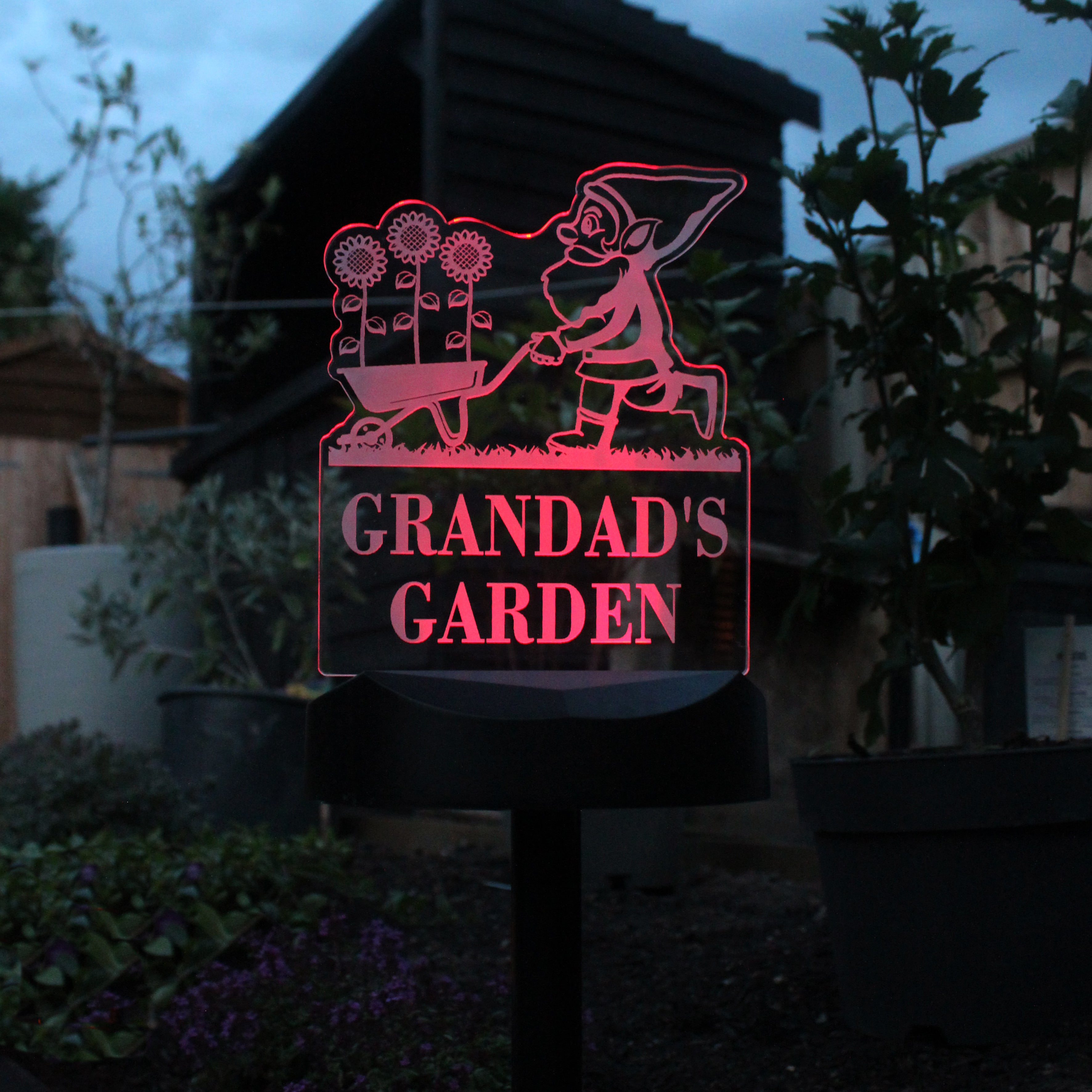 Personalised Gnome Garden Outdoor Solar Light - gift & personalise