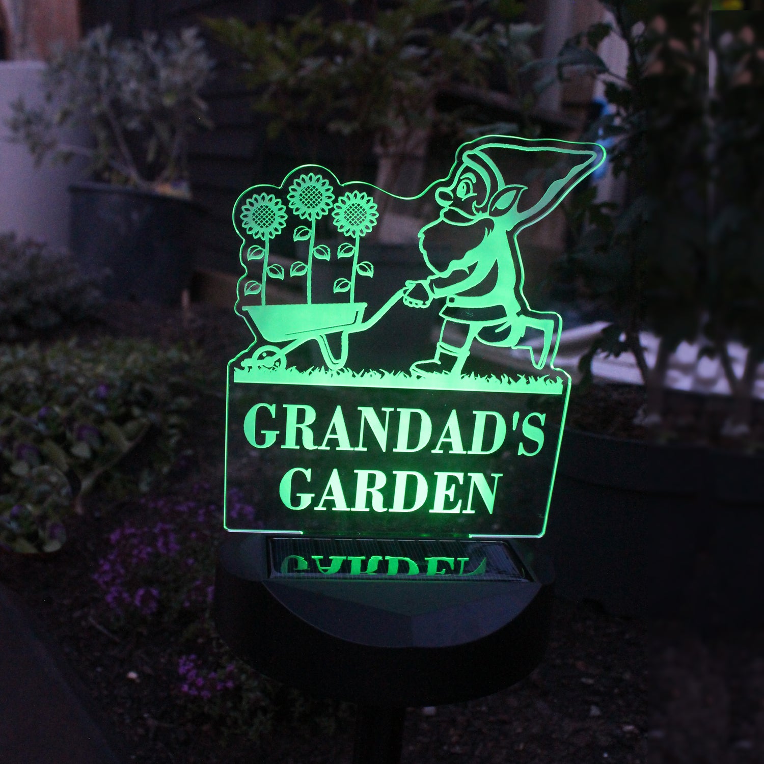 Personalised Gnome Garden Outdoor Solar Light - gift & personalise