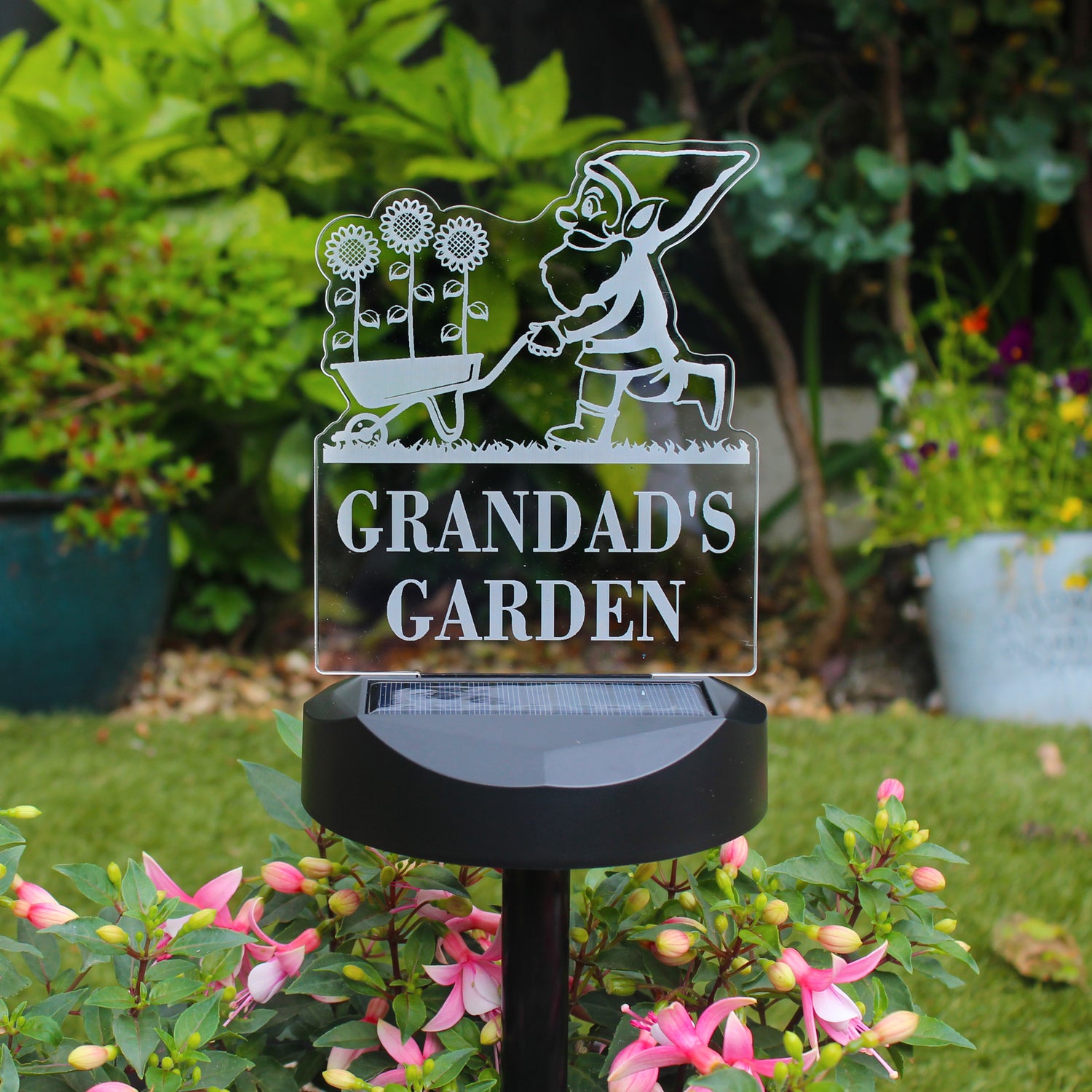 Personalised Gnome Garden Outdoor Solar Light - gift & personalise