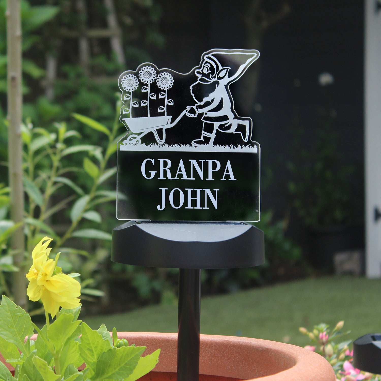 Personalised Gnome Garden Outdoor Solar Light - gift & personalise