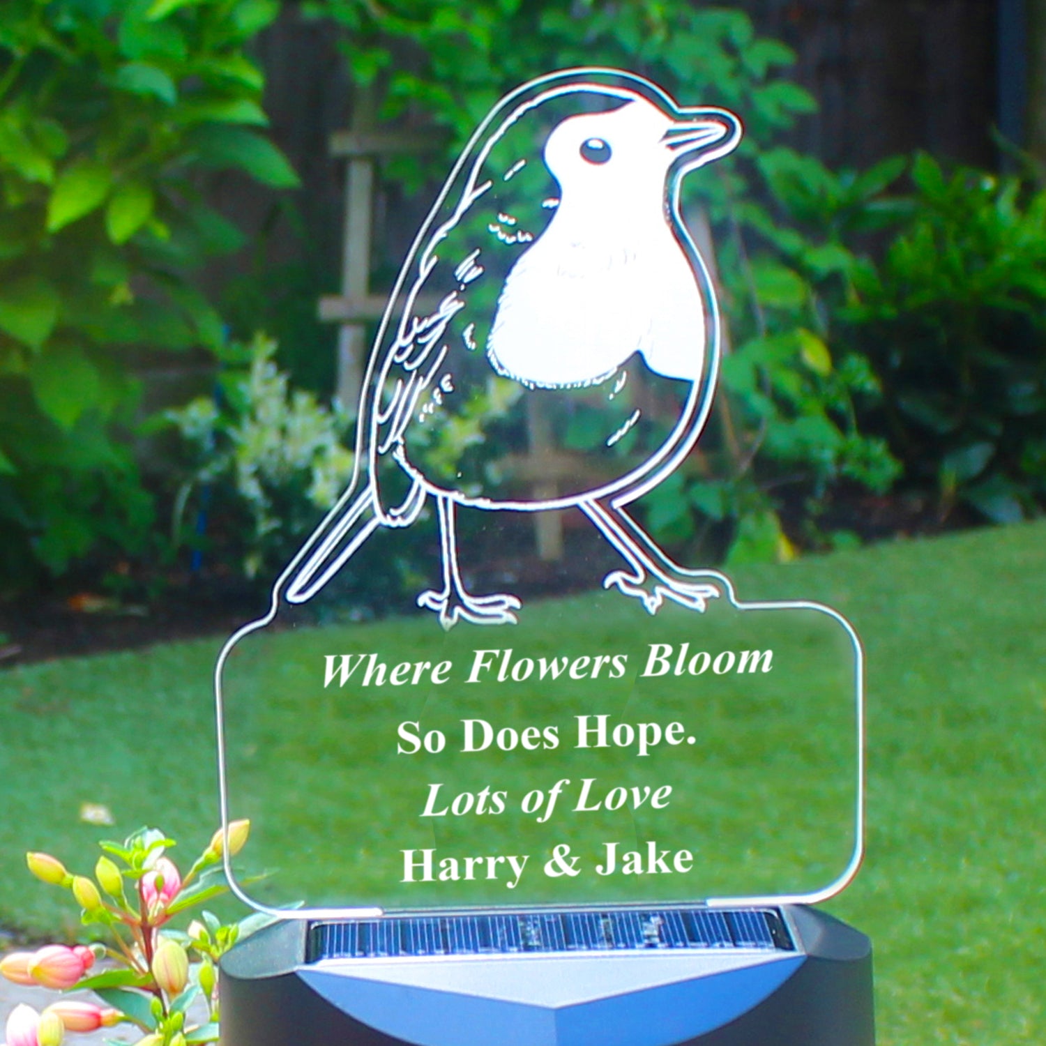 Personalised Robin Memorial Outdoor Solar Light - gift & personalise