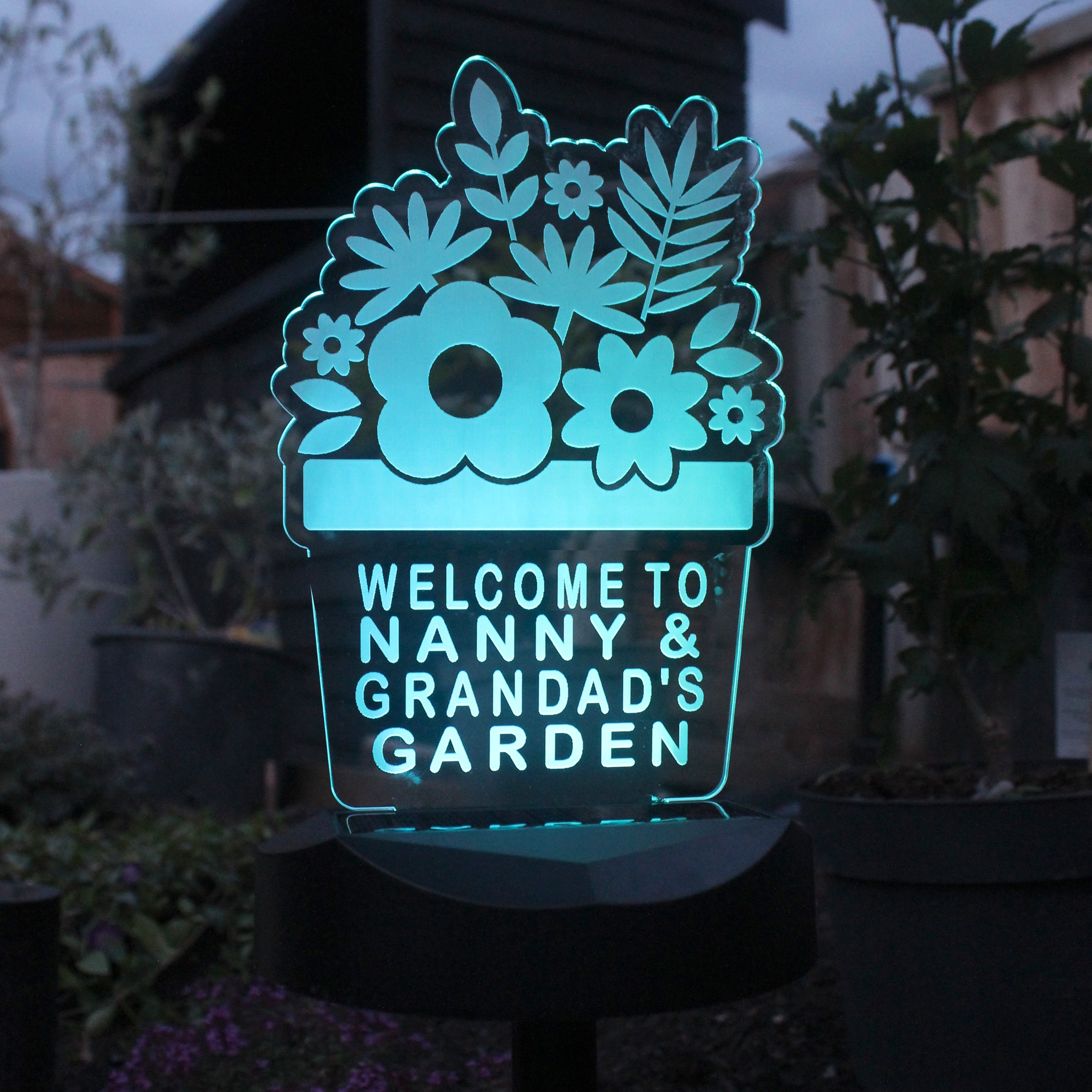 Personalised Plant Pot Outdoor Solar Light - gift & personalise