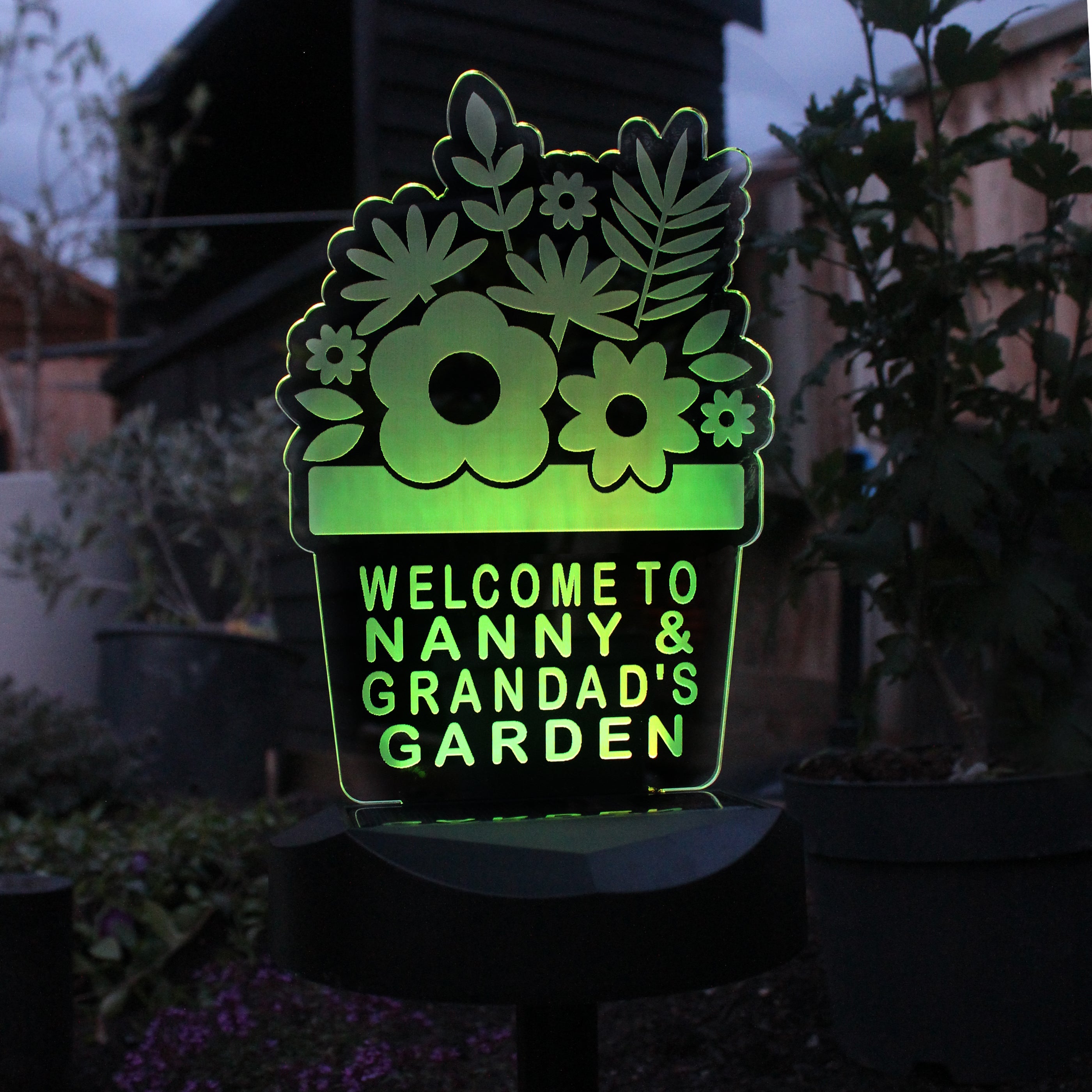 Personalised Plant Pot Outdoor Solar Light - gift & personalise