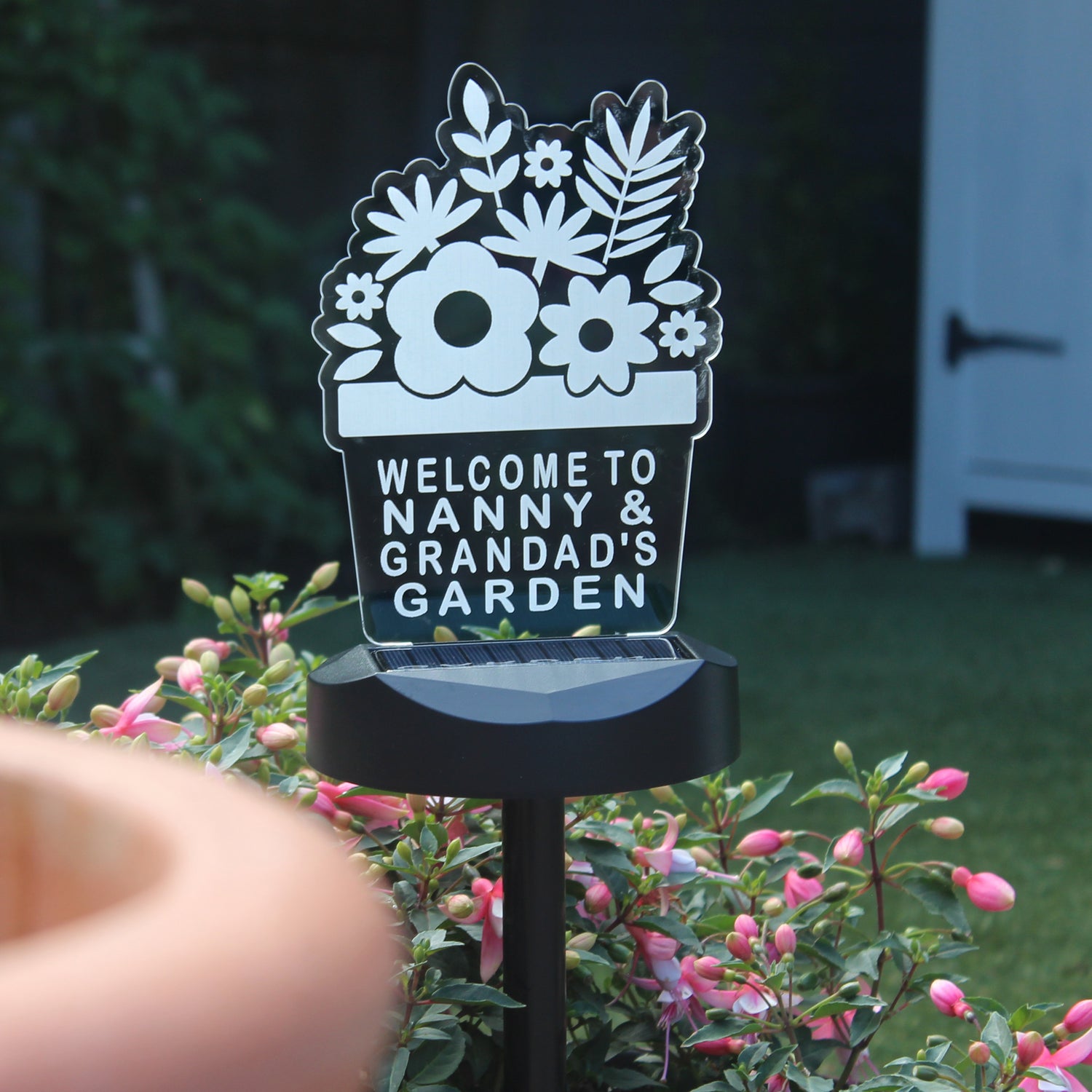 Personalised Plant Pot Outdoor Solar Light - gift & personalise