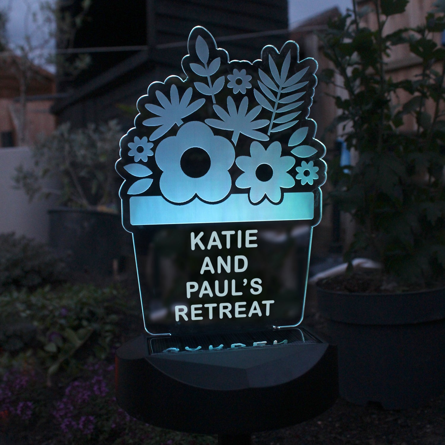 Personalised Plant Pot Outdoor Solar Light - gift & personalise