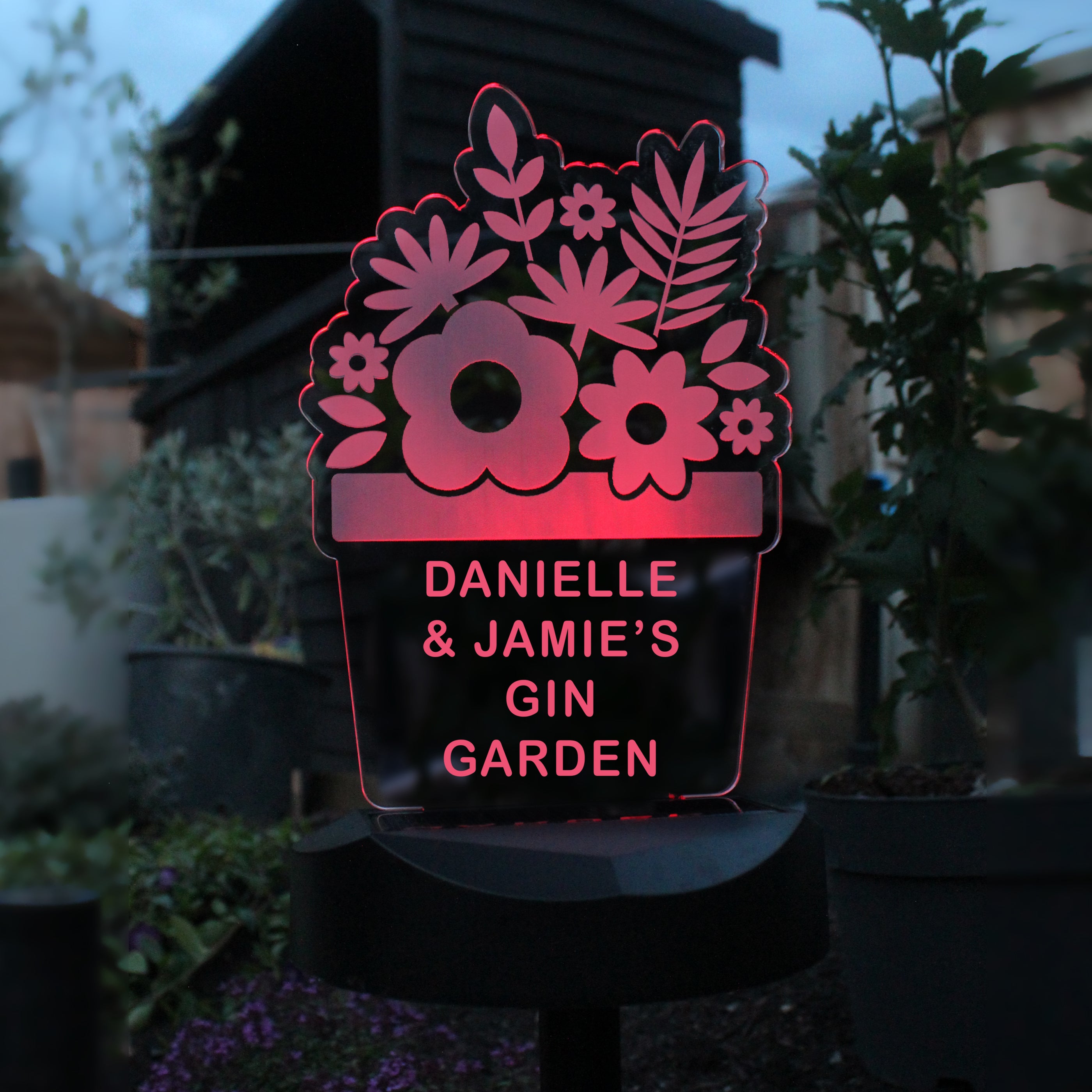 Personalised Plant Pot Outdoor Solar Light - gift & personalise