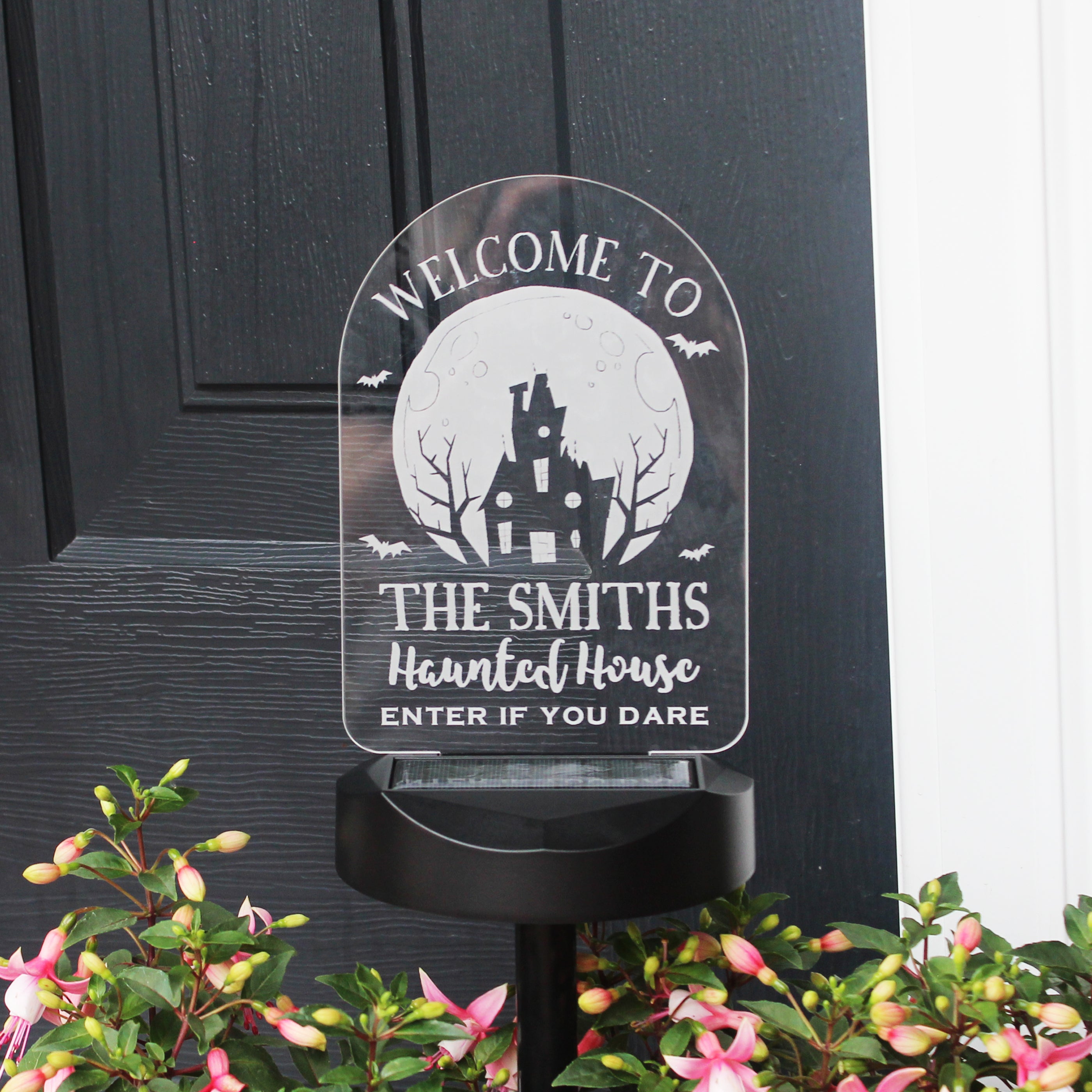 Personalised Haunted House Halloween Solar Light - gift & personalise