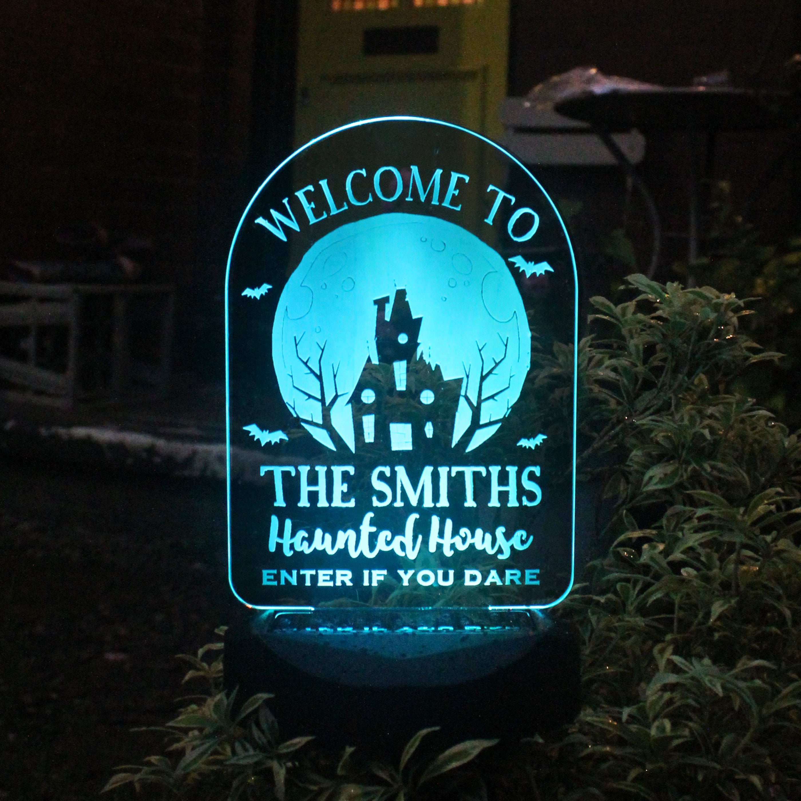 Personalised Haunted House Halloween Solar Light - gift & personalise