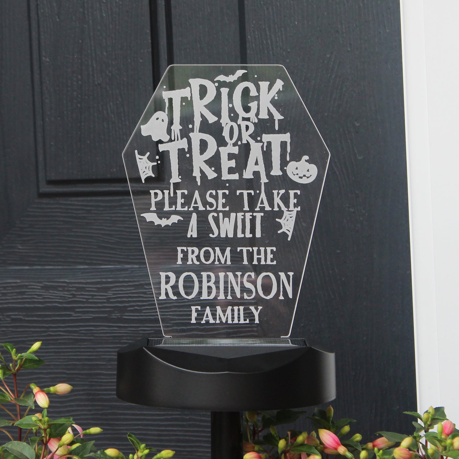 Personalised Trick or Treat Halloween Solar Light - gift & personalise