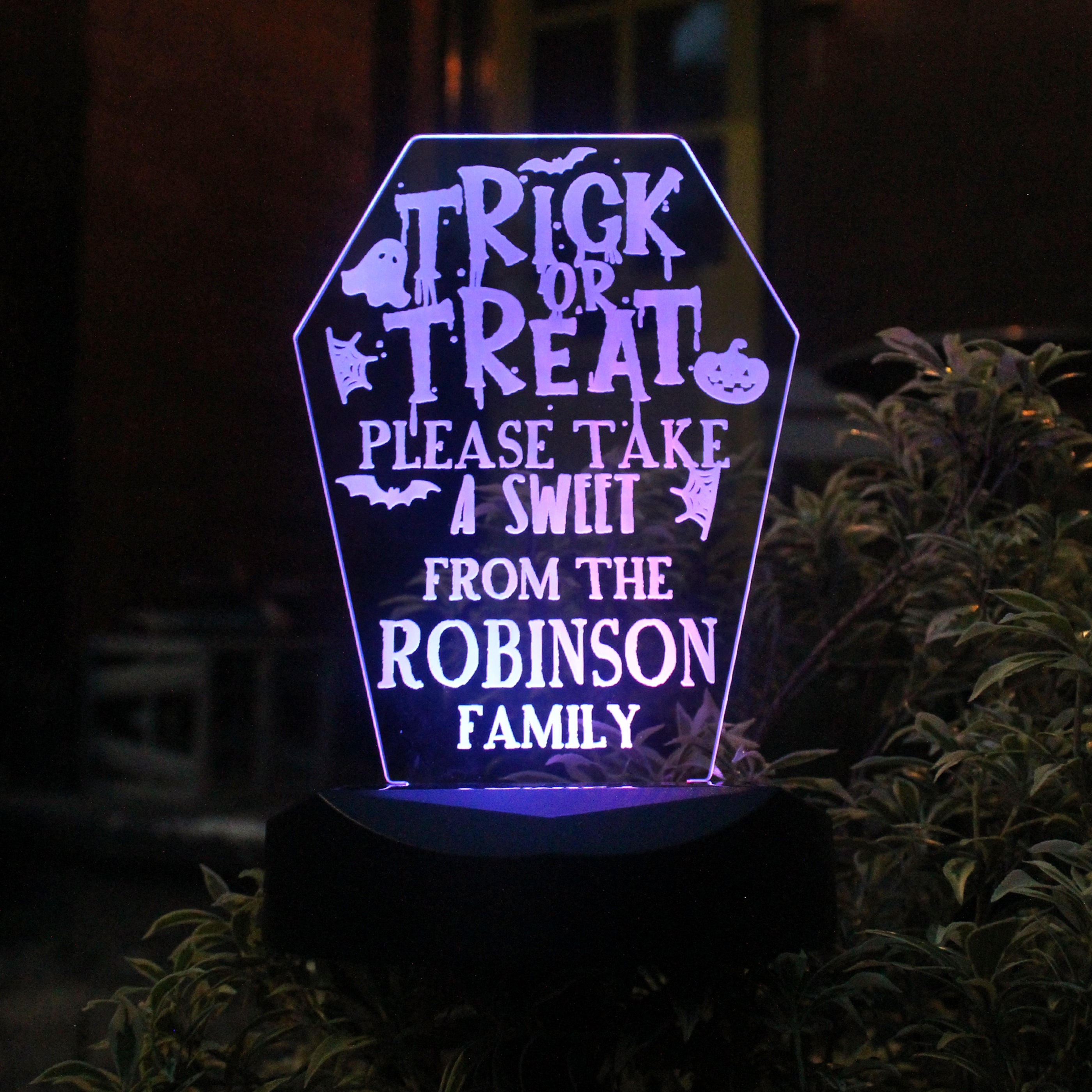 Personalised Trick or Treat Halloween Solar Light - gift & personalise