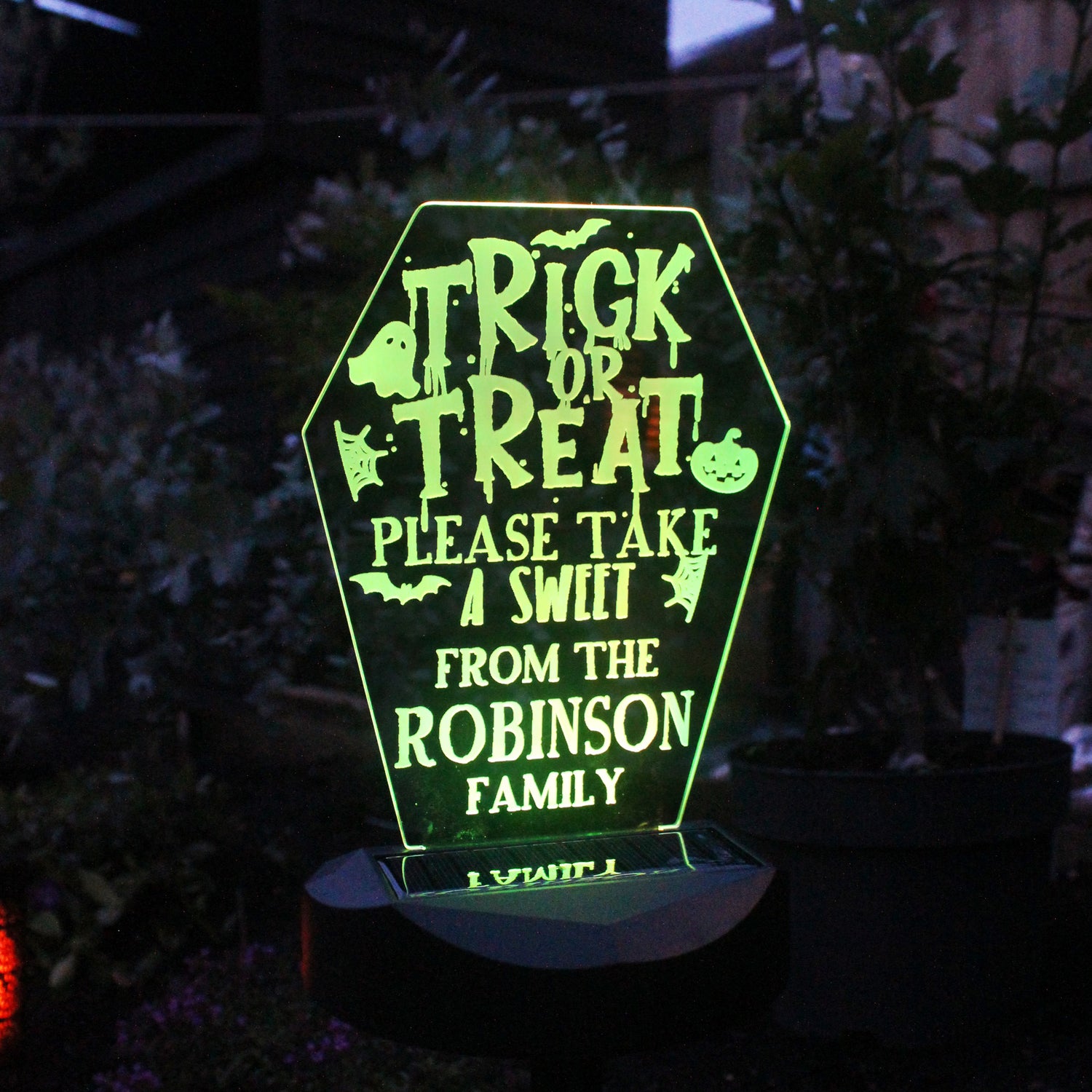 Personalised Trick or Treat Halloween Solar Light - gift & personalise