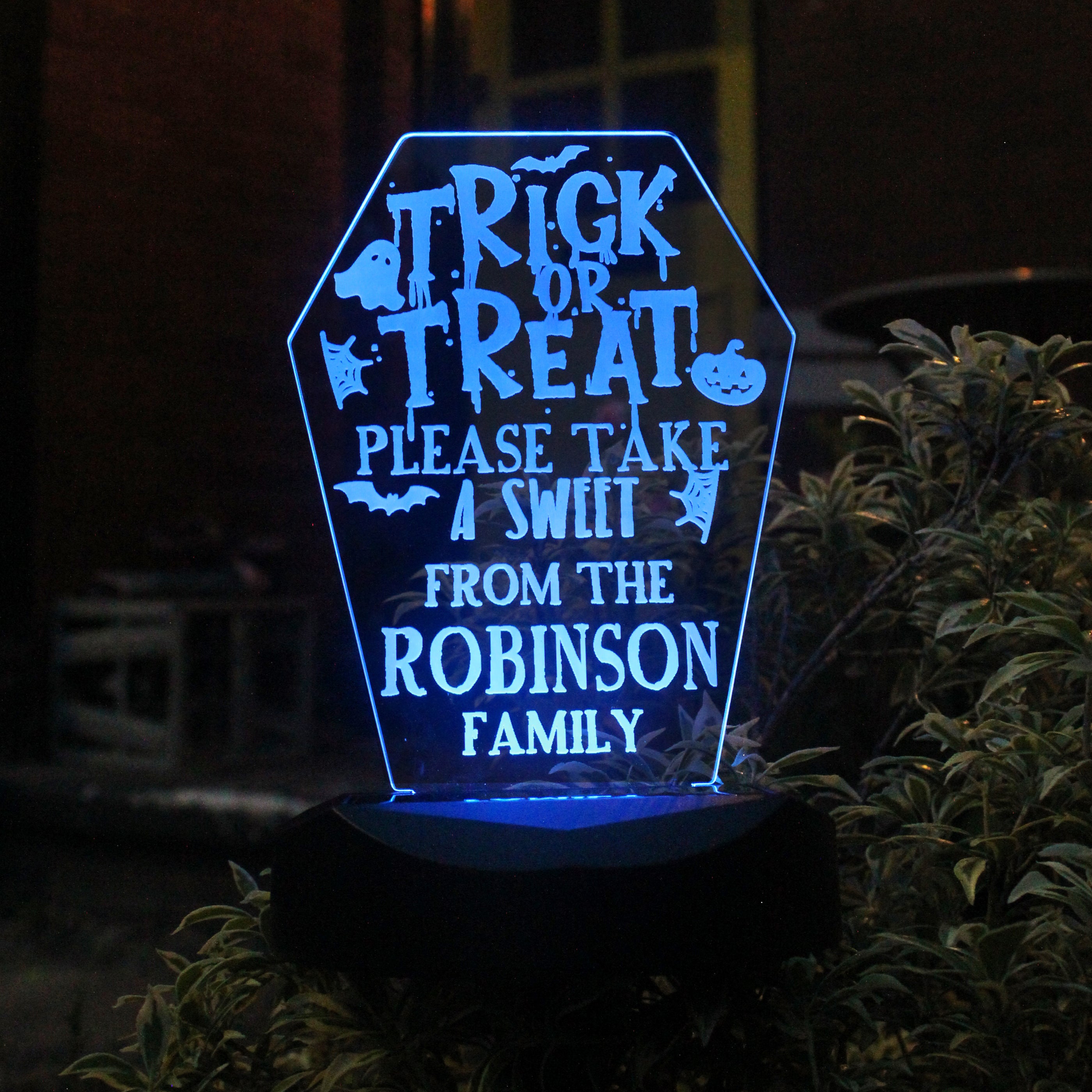 Personalised Trick or Treat Halloween Solar Light - gift & personalise