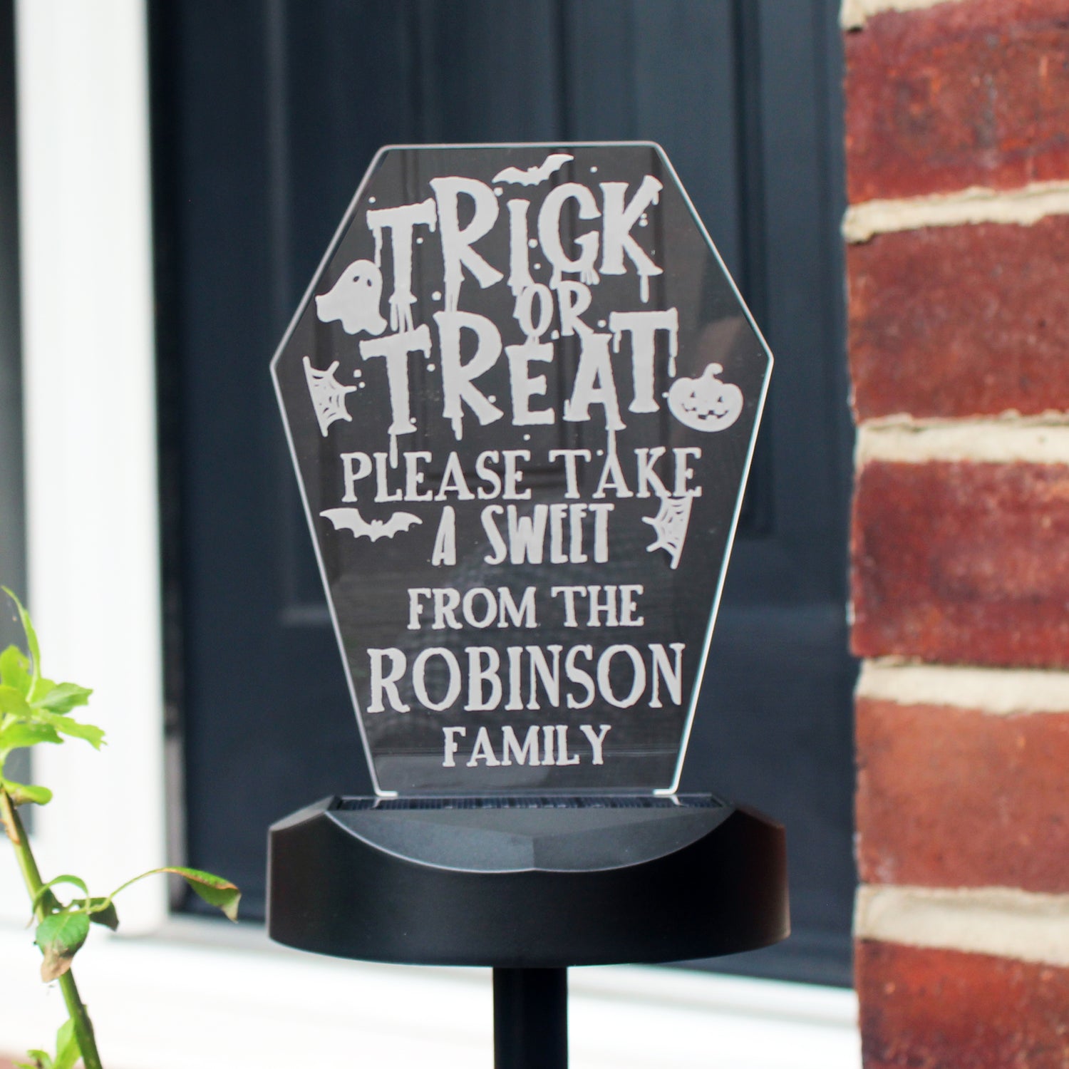 Personalised Trick or Treat Halloween Solar Light - gift & personalise