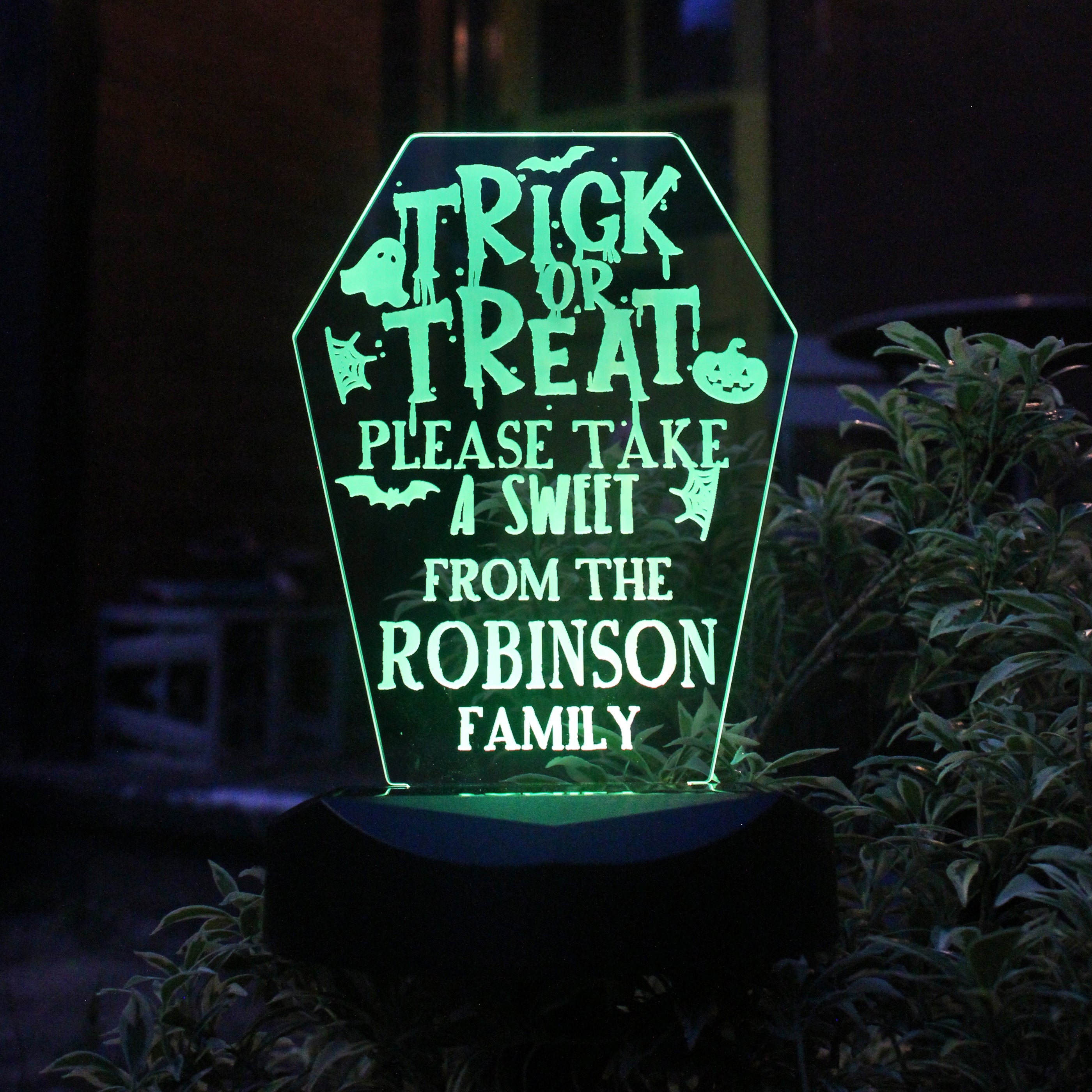 Personalised Trick or Treat Halloween Solar Light - gift & personalise