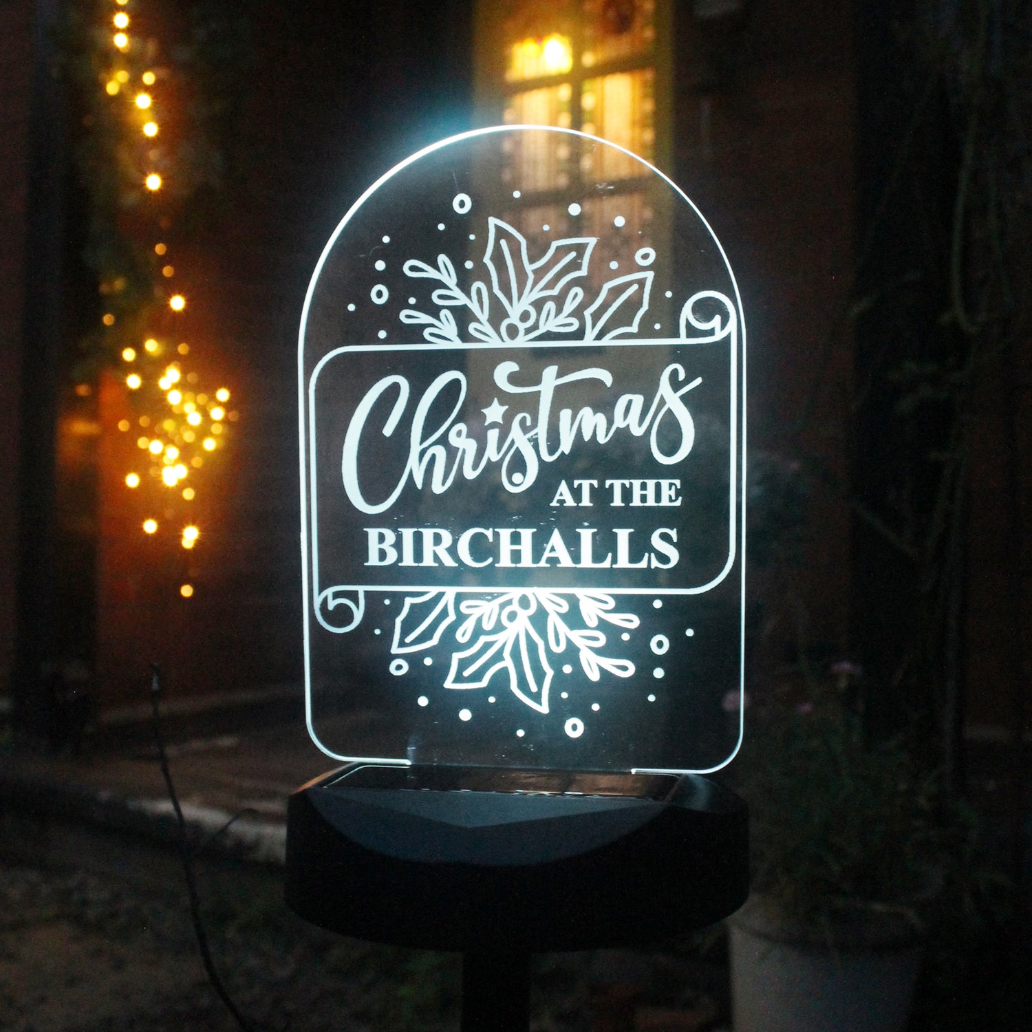 Personalised Family Christmas Outdoor Solar Light - gift & personalise