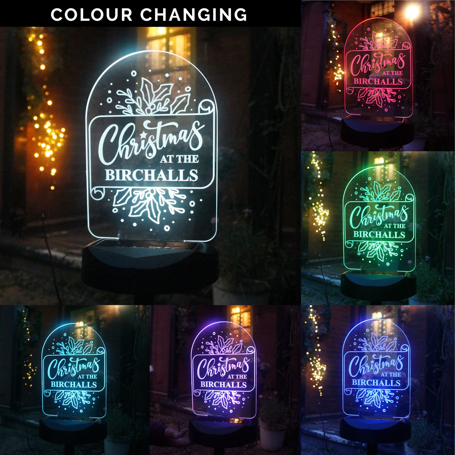 Personalised Family Christmas Outdoor Solar Light - gift & personalise