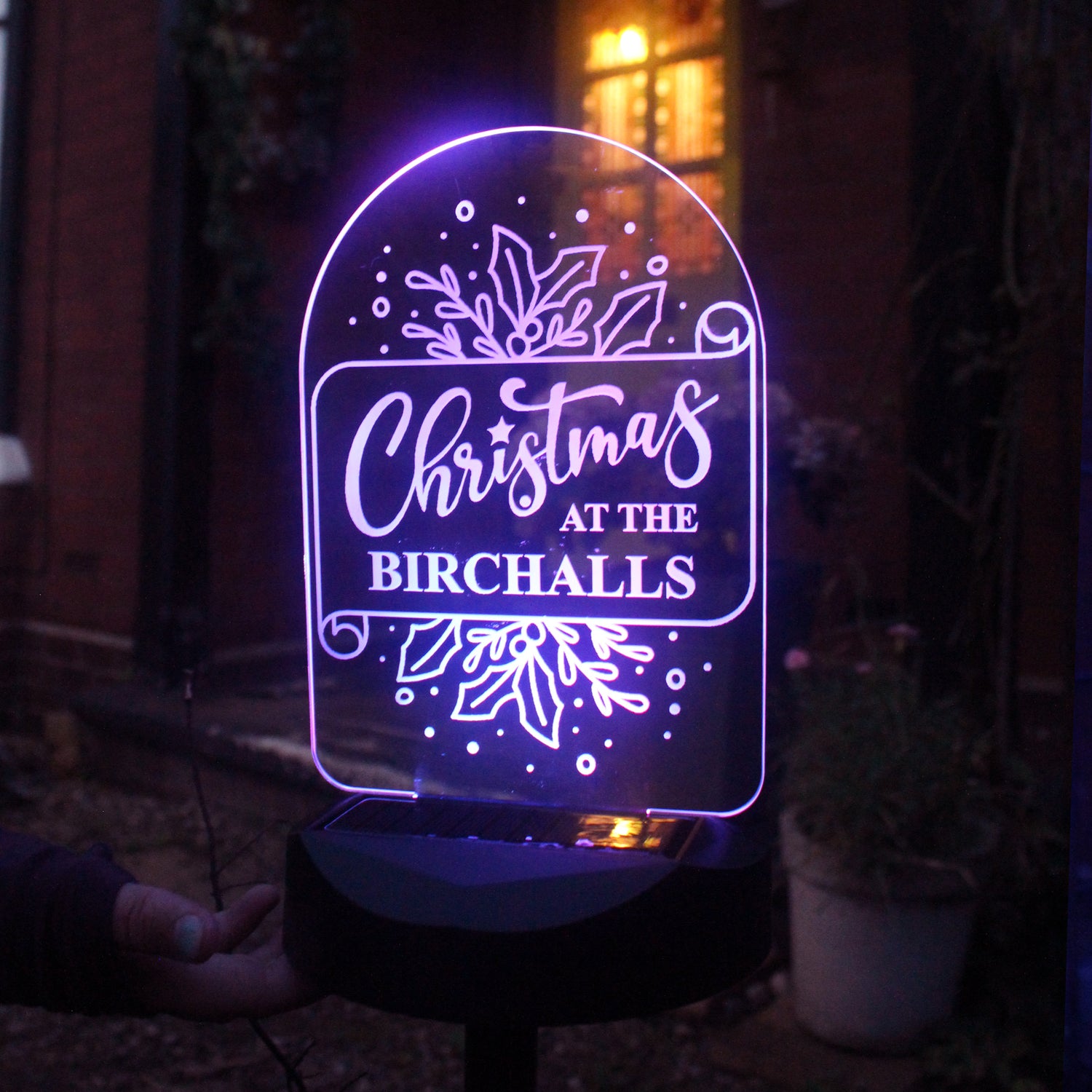 Personalised Family Christmas Outdoor Solar Light - gift & personalise