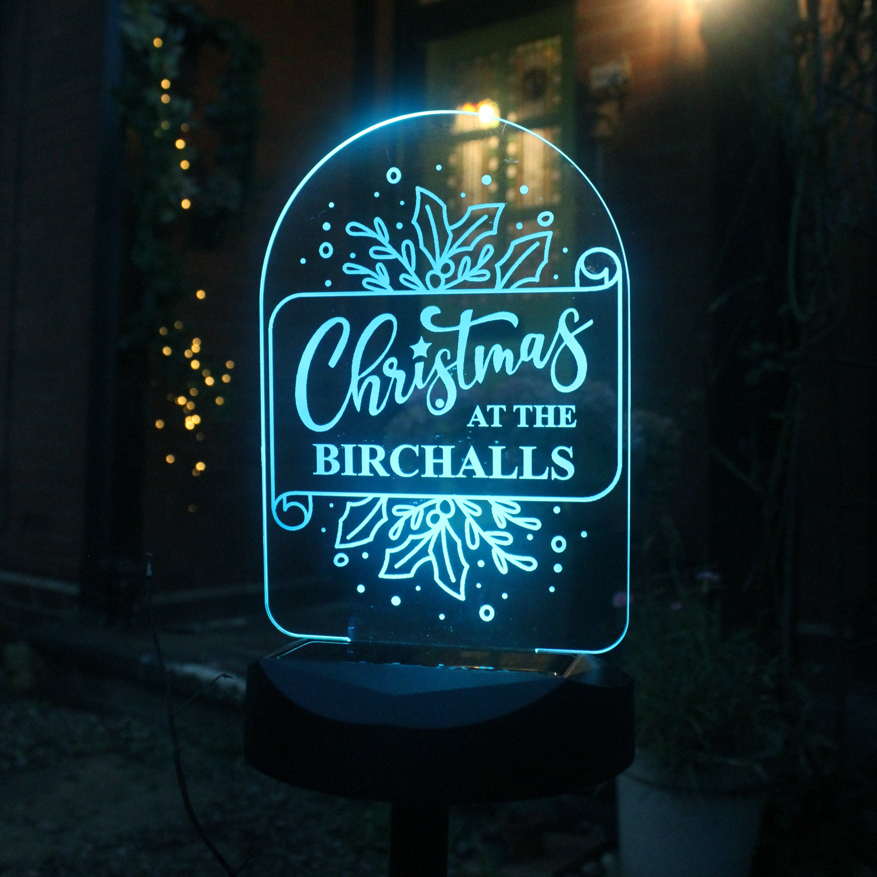 Personalised Family Christmas Outdoor Solar Light - gift & personalise