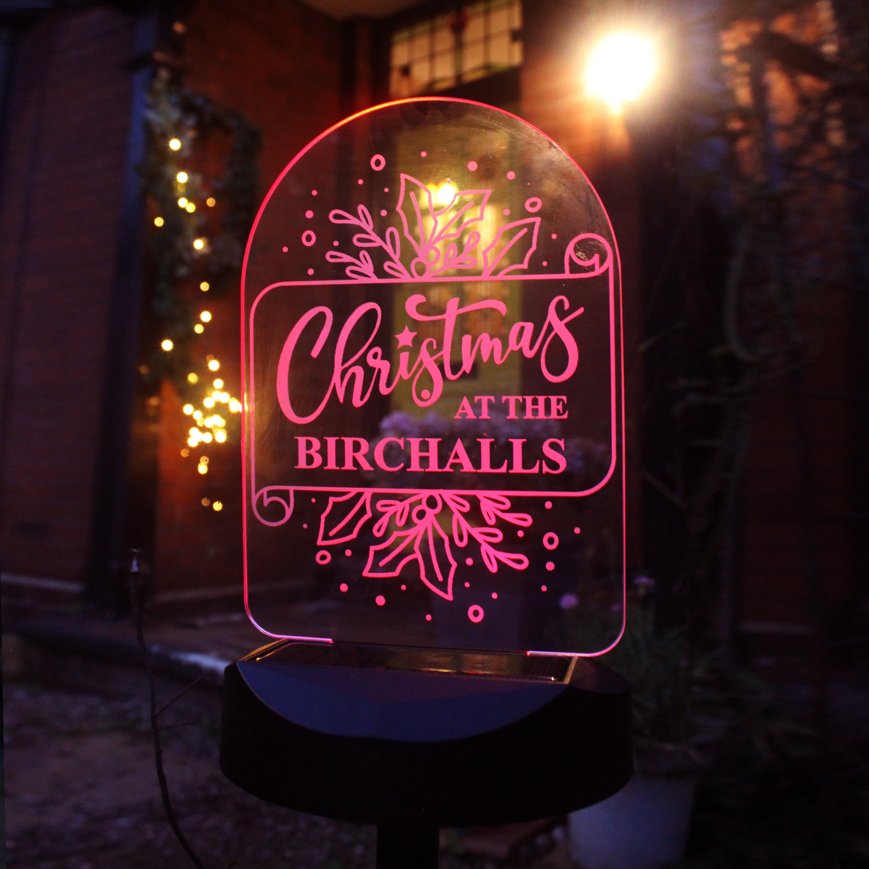 Personalised Family Christmas Outdoor Solar Light - gift & personalise