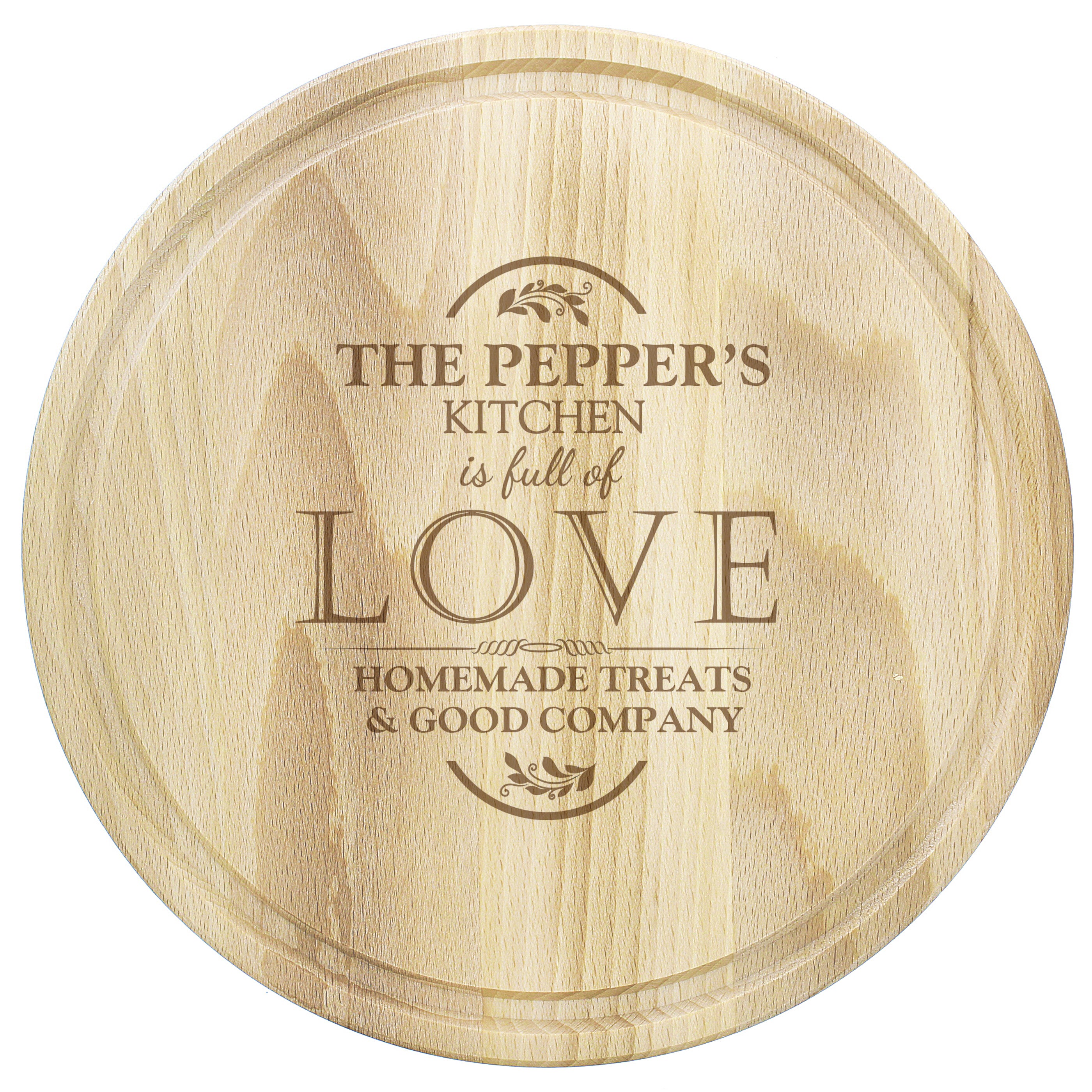 Personalised Full of Love Large Round Chopping Board - gift & personalise